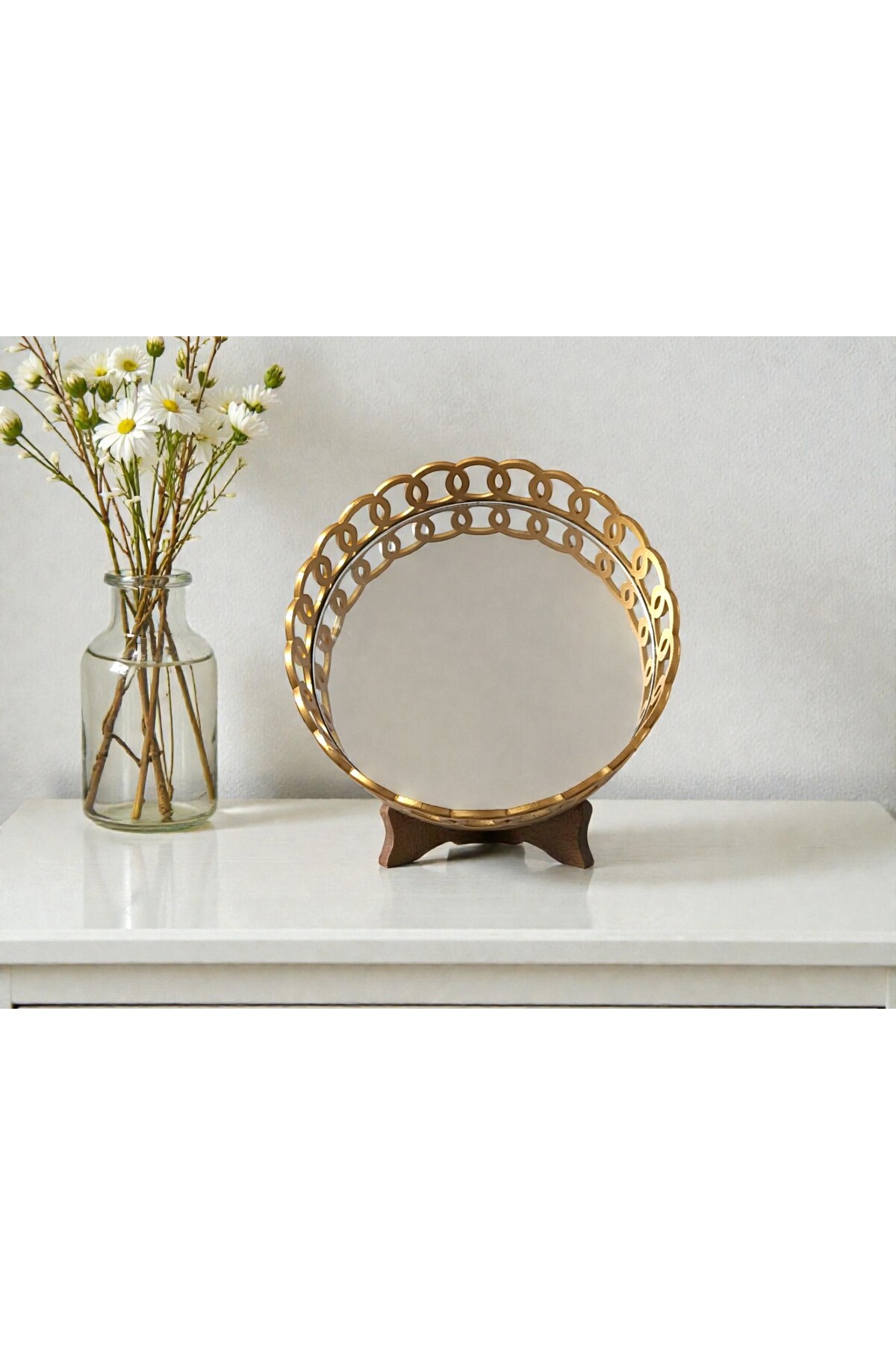 Sultan Mirrored Tray Single Serving Tray Round Tray