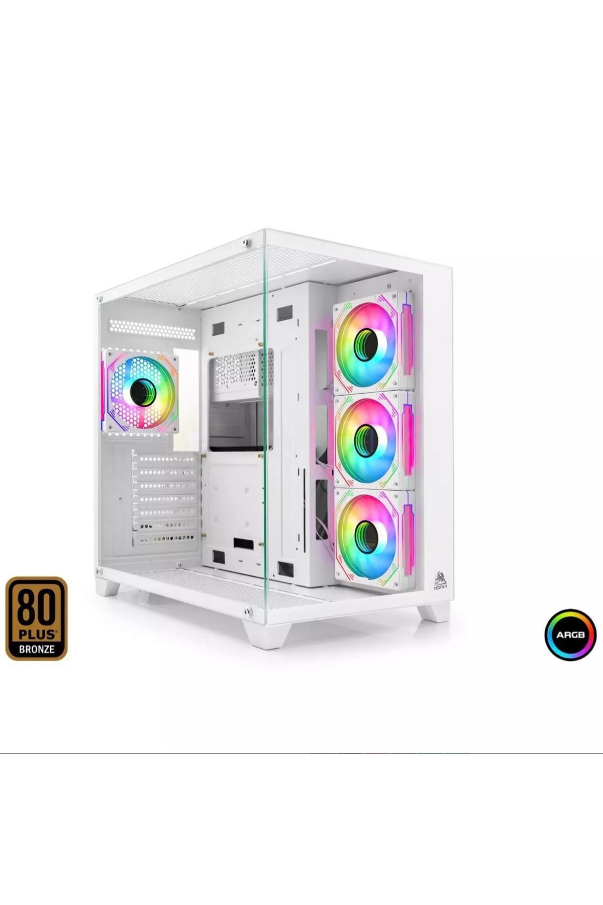 RAYTENG Mofan Mf2901w Pc Gaming Kasa 80 Plus 850W Power Supply 4*Fan Beyaz