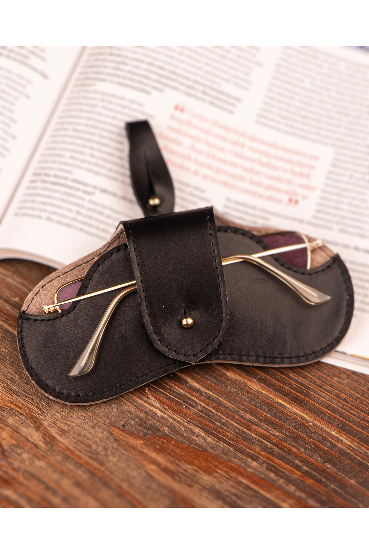 GRODERİ El Yapımı Hakiki Deri Gözlük Kılıfı