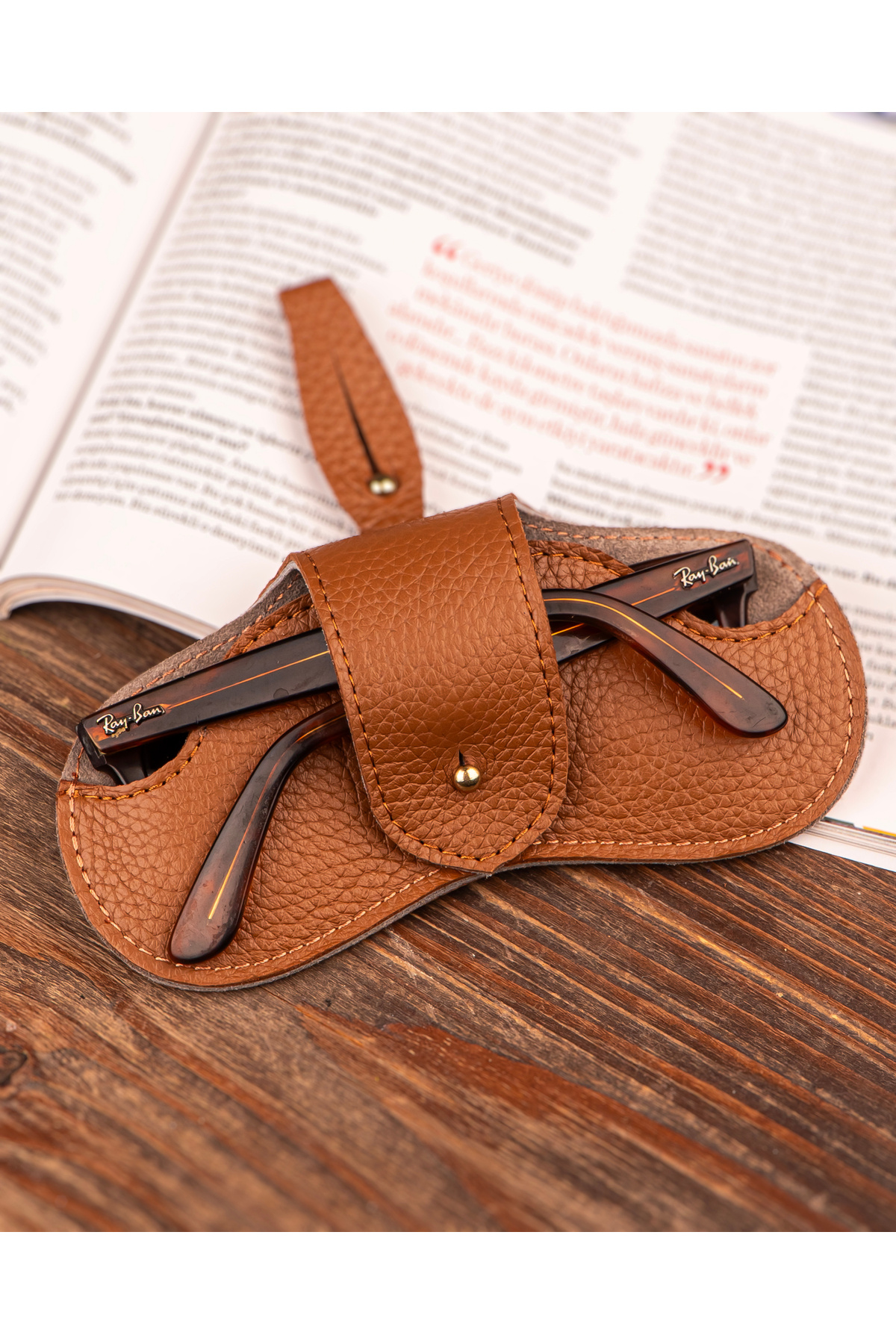 GRODERİ El Yapımı Hakiki Deri Gözlük Kılıfı