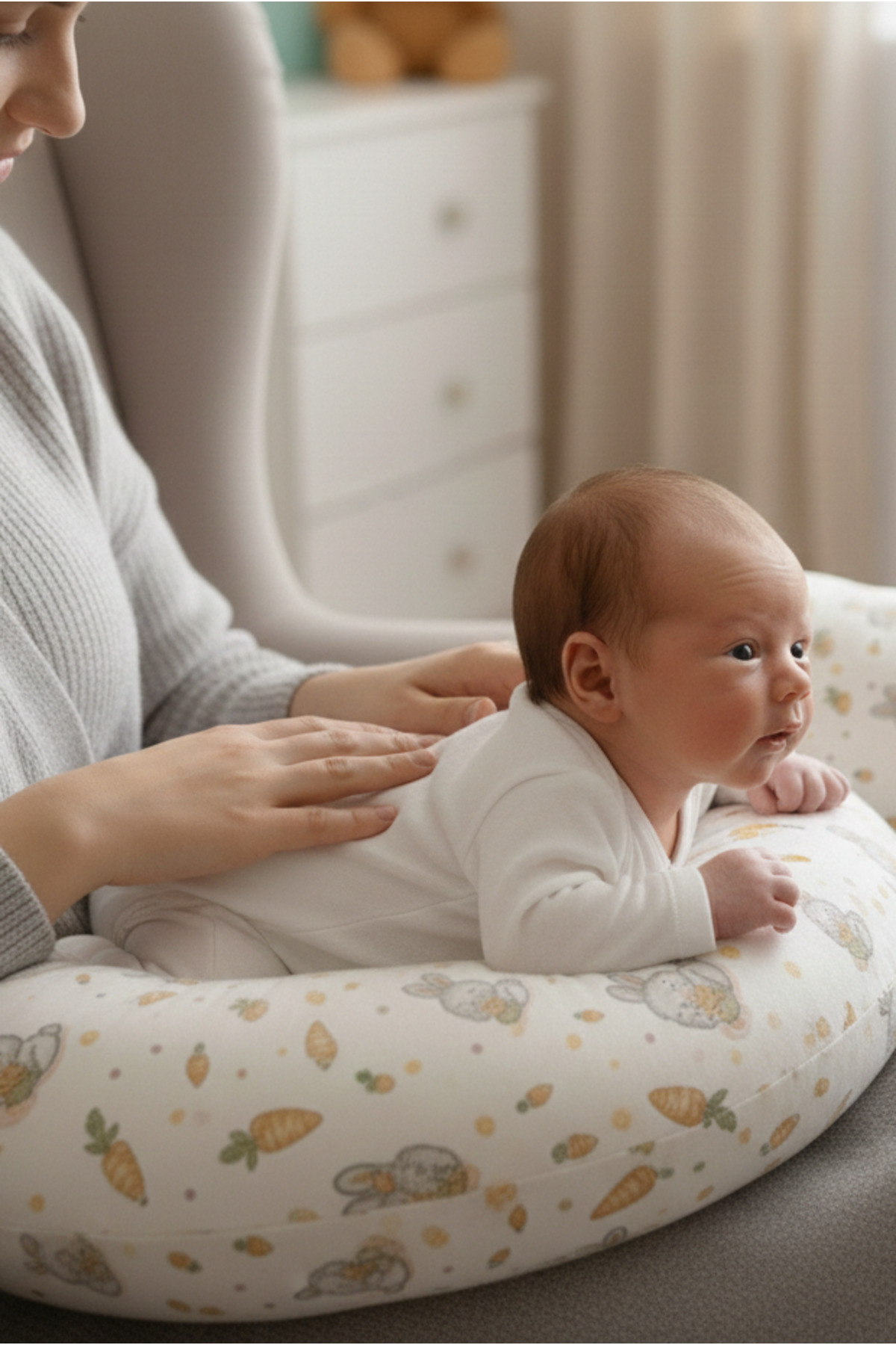 HSCO Çok Amaçlı Emzirme Yastığı Bebek Destek/Oturma ve Hamile Yastığı - Yumuşak Pamuklu Kılıf fotoğrafı 4 (önizleme)