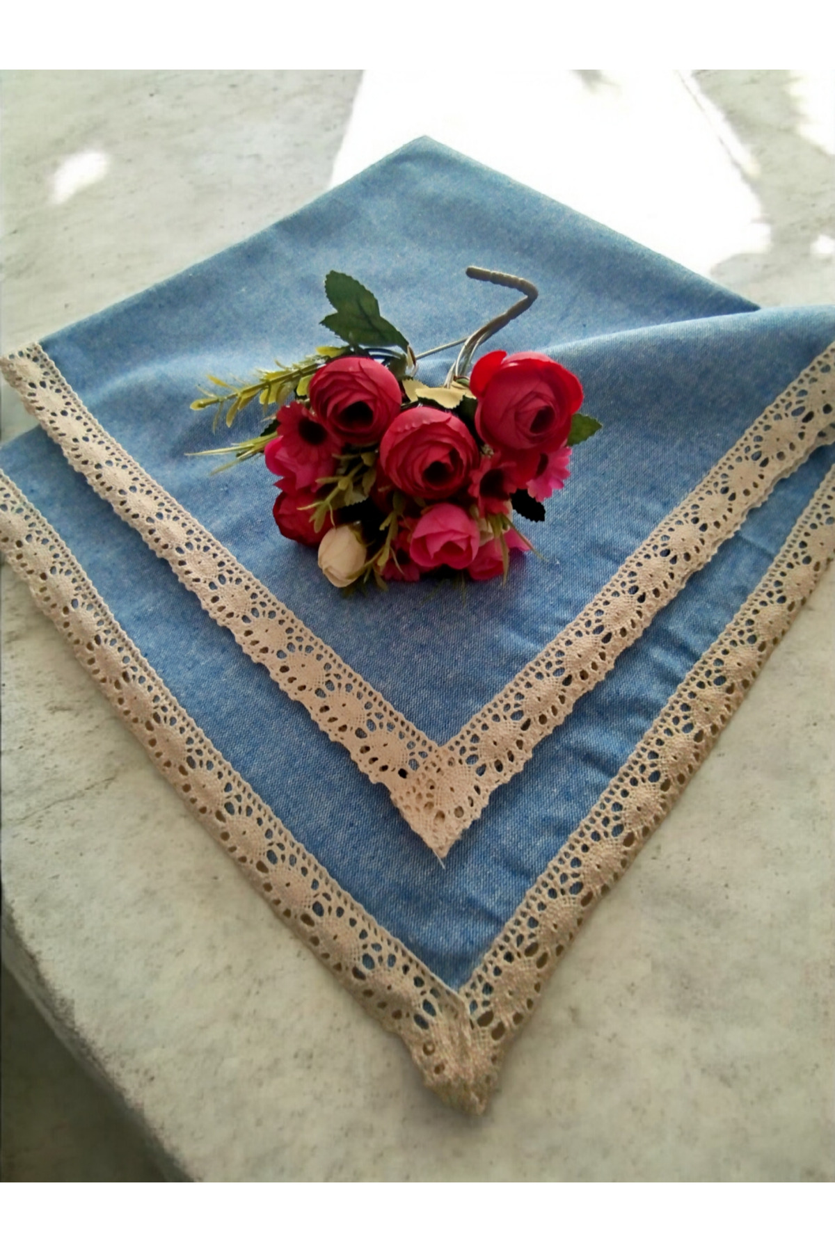 Soft Linen 100% Cotton Nostalgia Guipure Easy Ironing Tablecloth