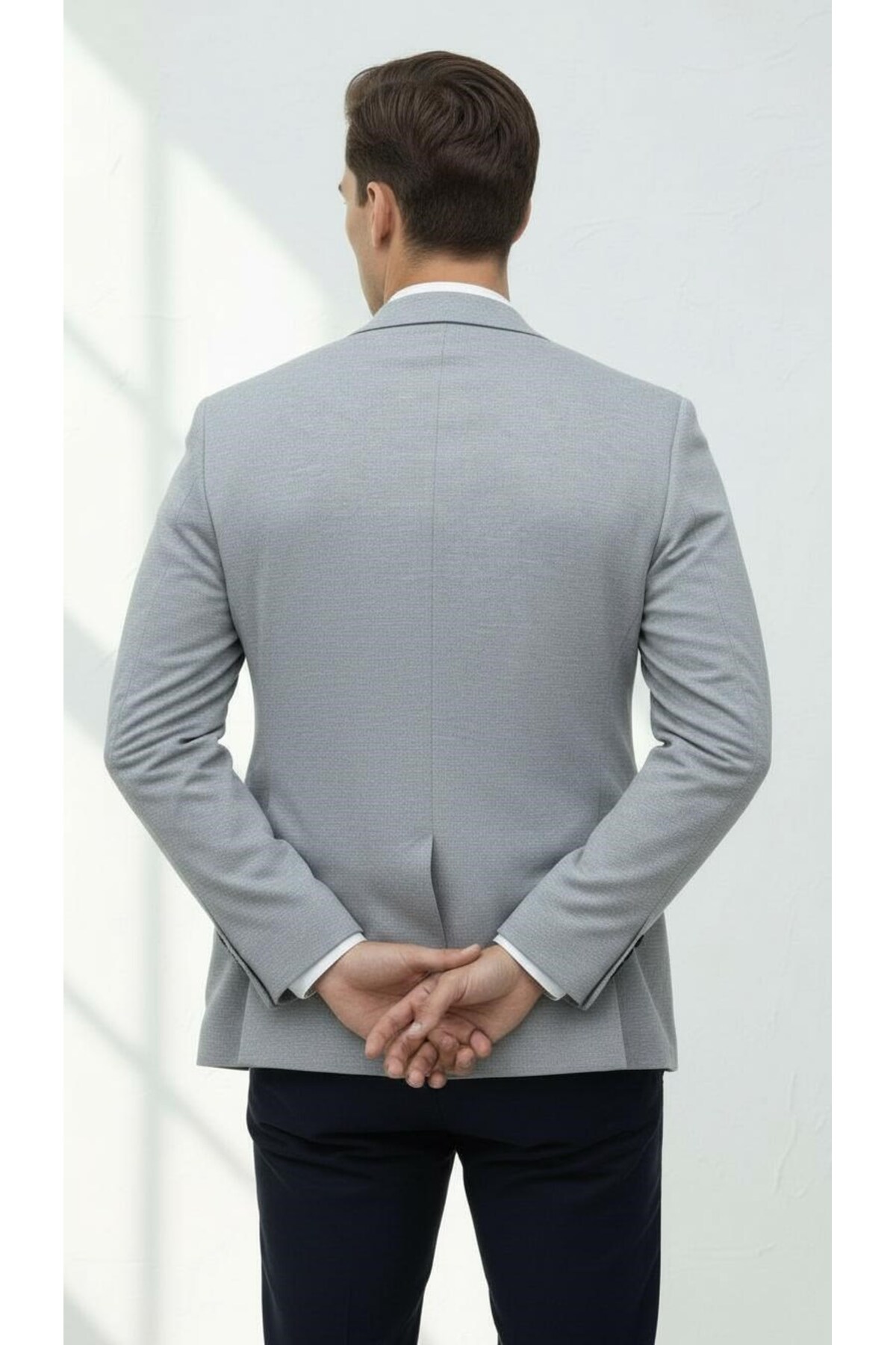 Plus Scorpion  Erkek Esnek Kumaş Slim Fit Blazer Ceket – Günlük & Ofis Şıklığı - Görsel 5