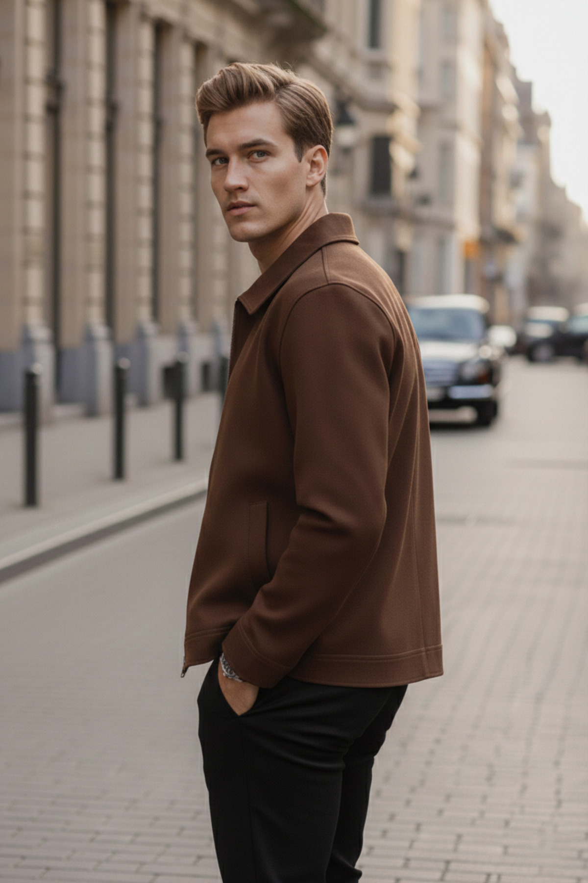 Bossago  Yeni Sezon Old Money Premium Kalite Fermuarlı Ceket - Görsel 4