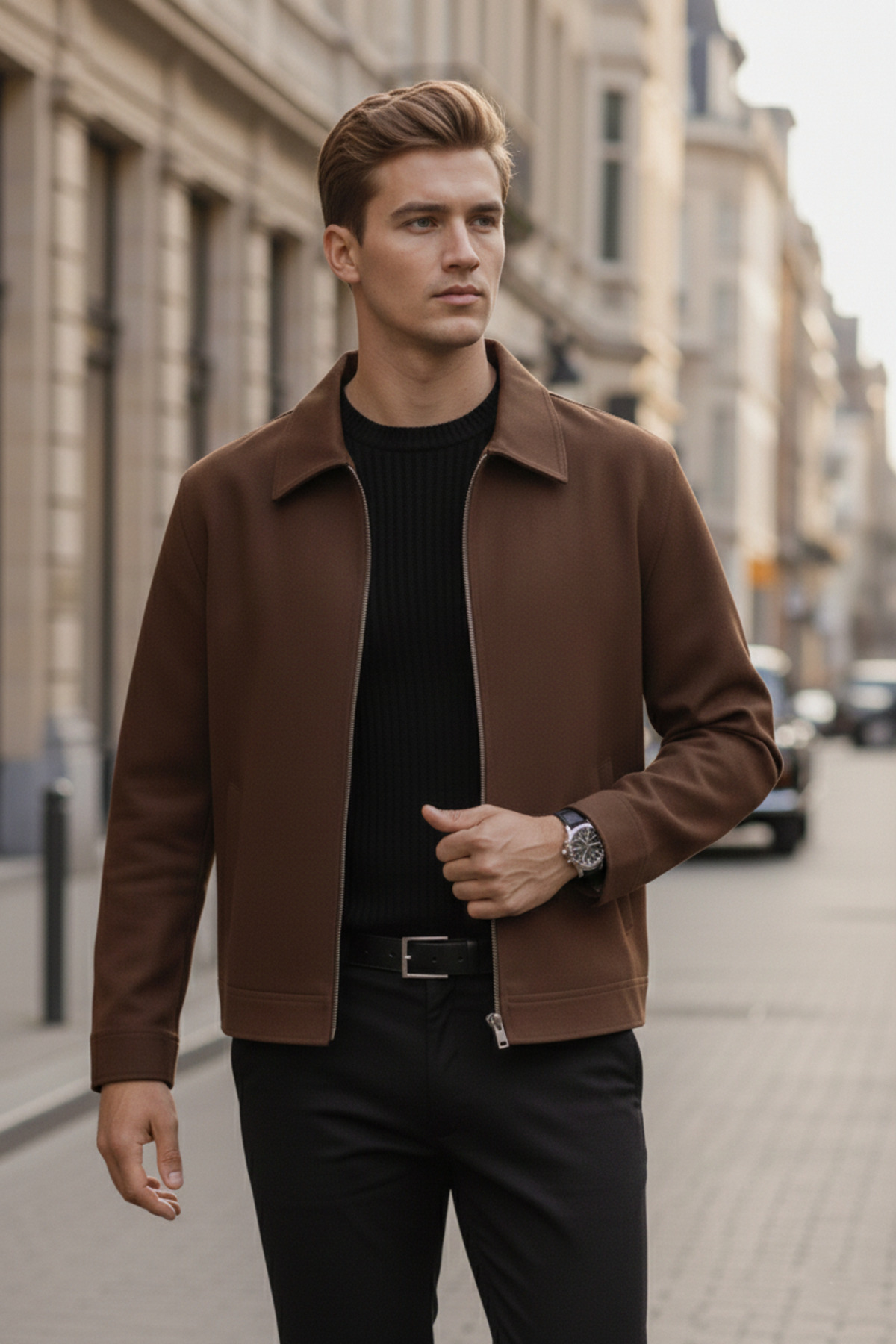 Bossago  Yeni Sezon Old Money Premium Kalite Fermuarlı Ceket - Görsel 3