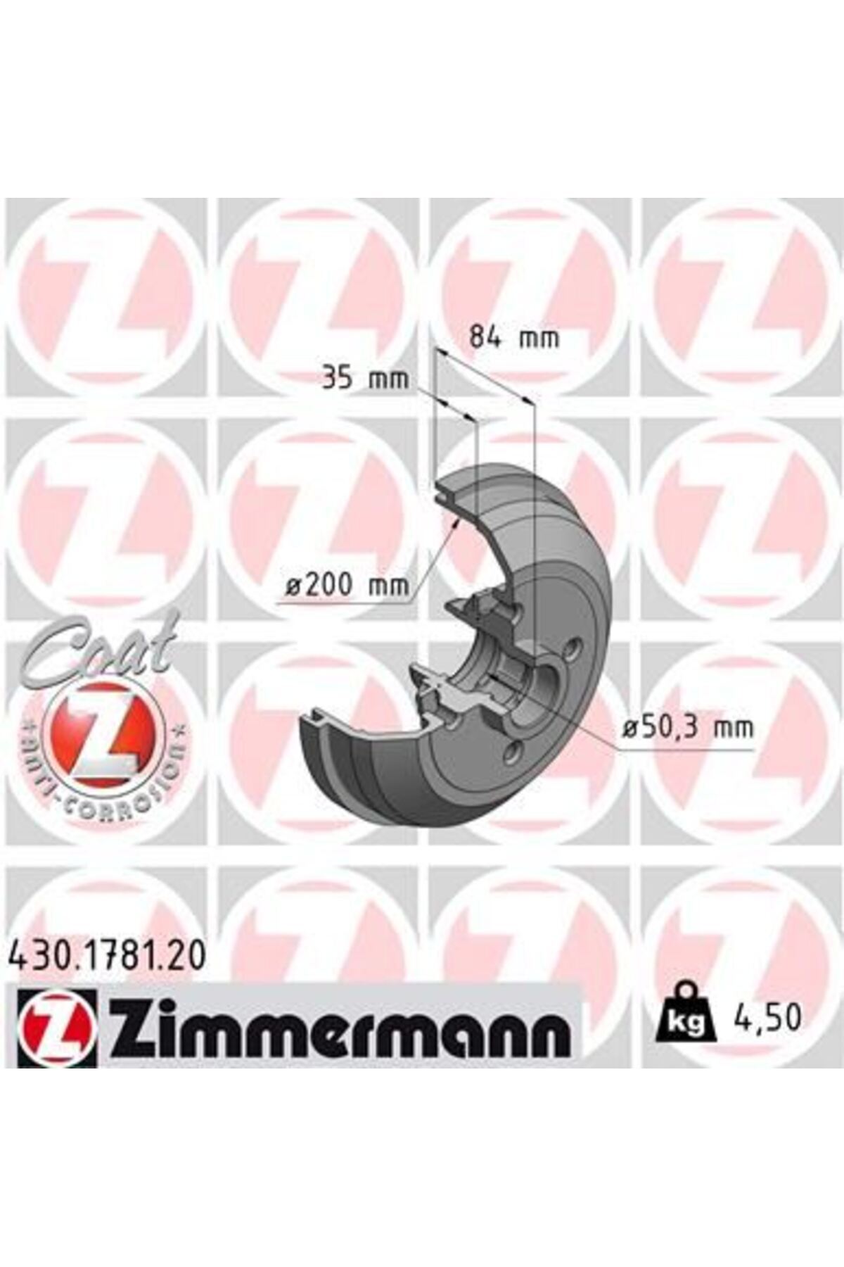 Zimmermann ARKA FREN KAMPANASI CORSA A 83-92 -CORSA B-TIGRA A 93-02 ABS Lİ ARKA FREN KAMPANASI CORSA A 83-