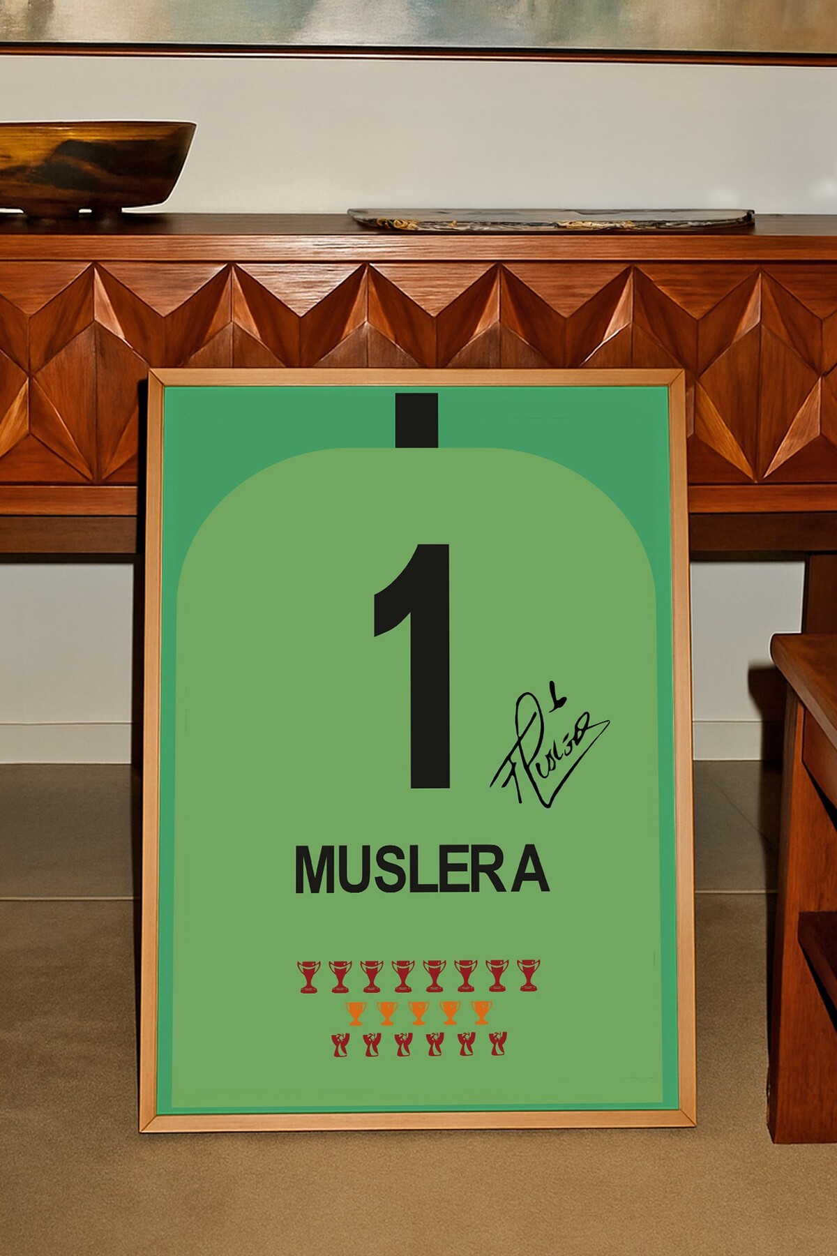 Base Concept Muslera 1 Numara İmzalı Poster Tablo (Çerçeveli