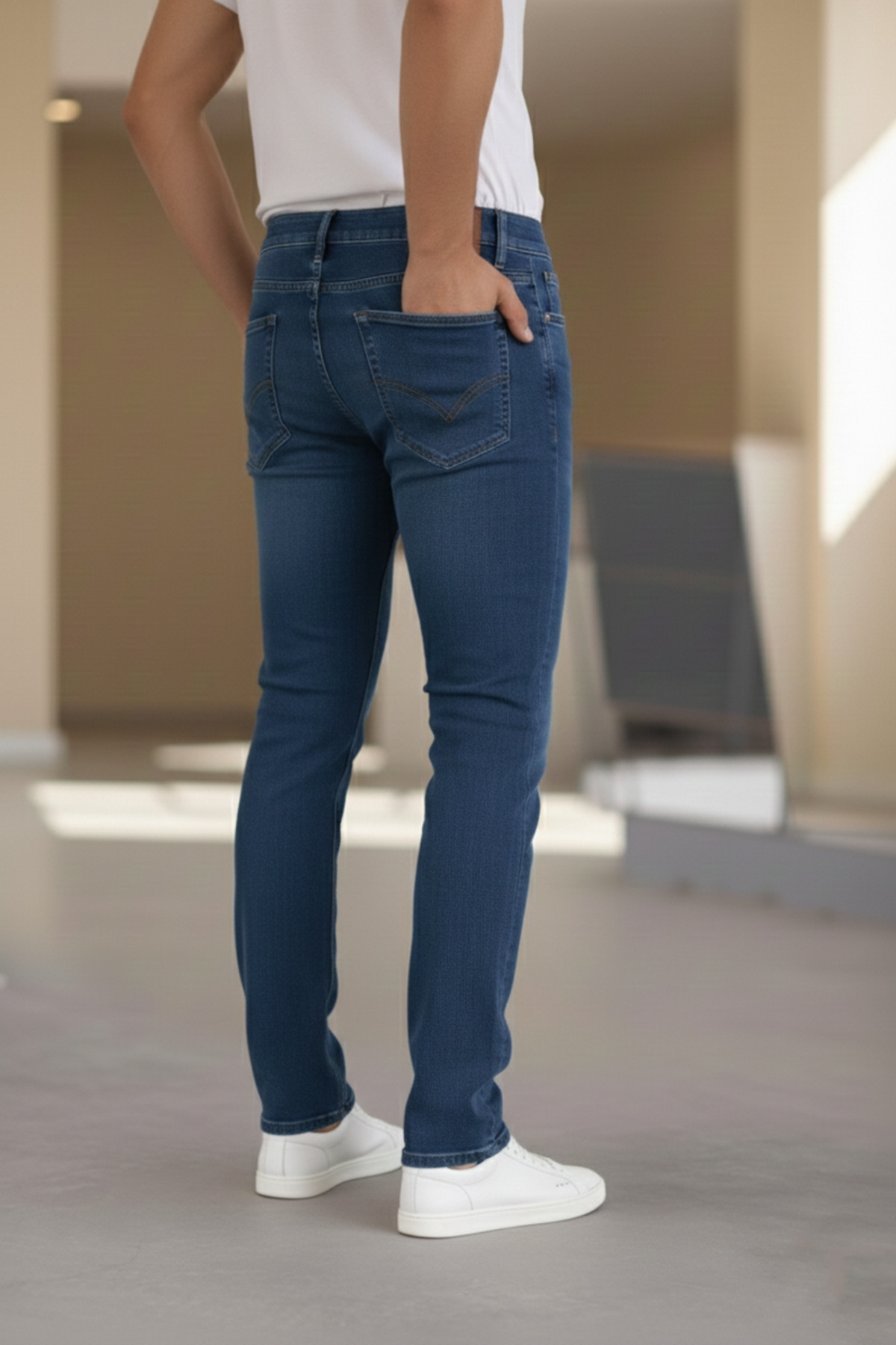 Bürke Premium Lacivert Renk Regular Fit Esnek Likralı Jeans Kot Pantolon görsel 3