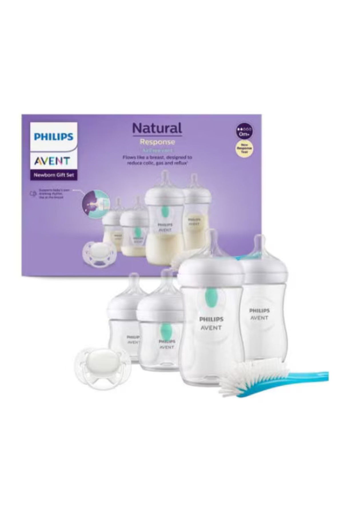 Philips Avent Sada 4 biberoane pro bebelusi, Response, SCD657/11, 0-6 luni, T...