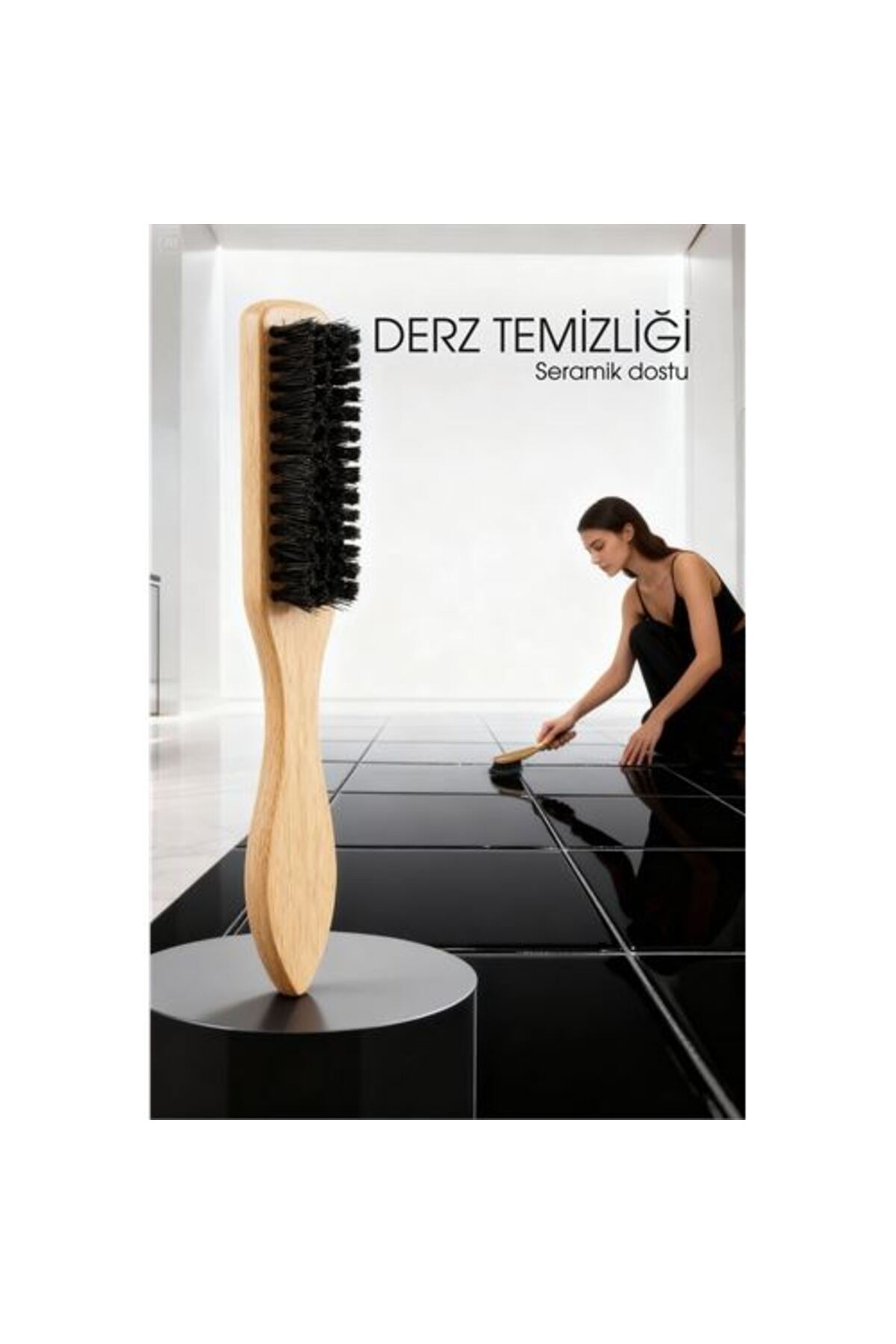 Skygo Ahşap Saplı Derz Temizleme Fırçası – Hassas Seramikler İçin Bristol Kıllı Fırça