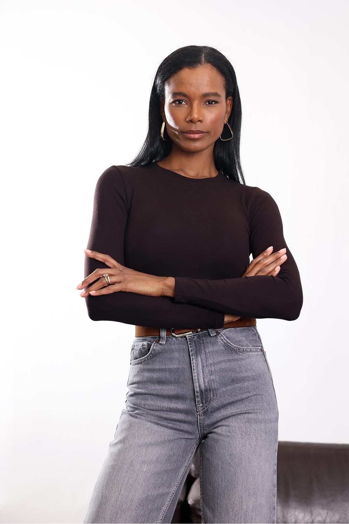 Bitter Brown Soft Touch Bamboo Long Sleeve T-Shirt