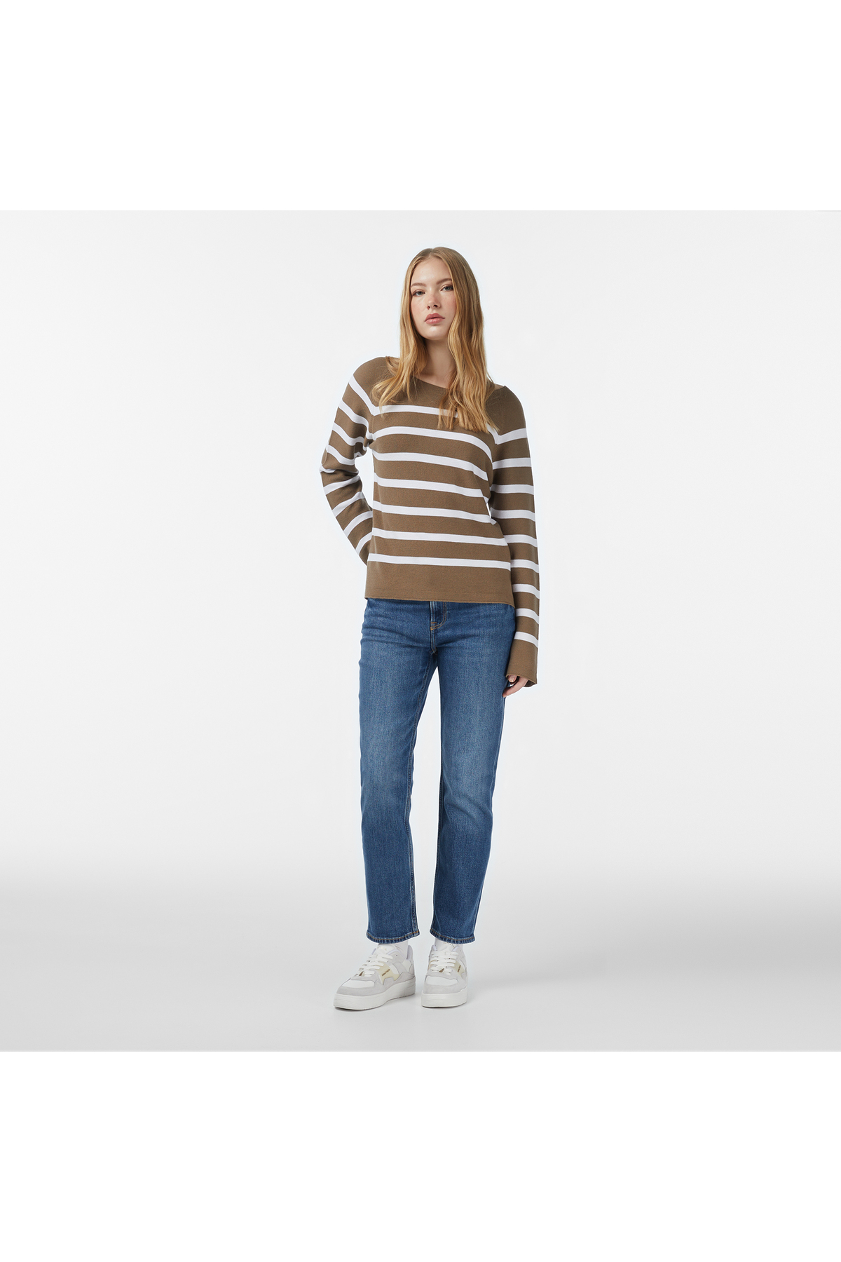 Nautica Kadın Kahverengi Regular Fit Kazak görsel 3