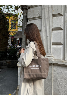 Amberley Mumlu Kanvas Kahve Tote Çanta Mini | London