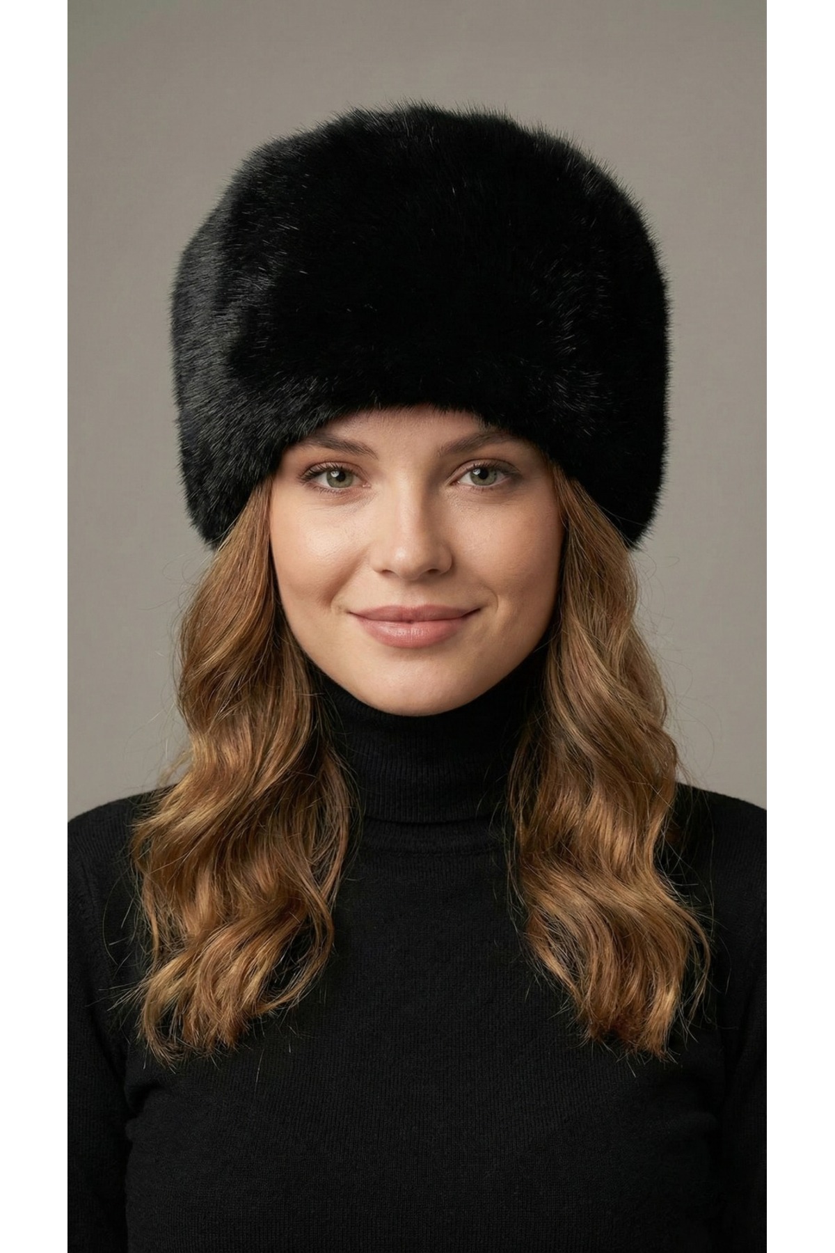 Women's Black Fur Russian Model Kalpak Hat - Winter Soft Plush