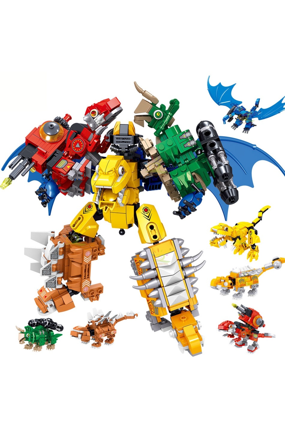 ۶۷۰ تکه ۶۷۰ تکه ۶ در ۱ سری فیلم دایناسورها بلوک‌های ساختنی شهر دنیای اژدها مدل مکا بریکس سی