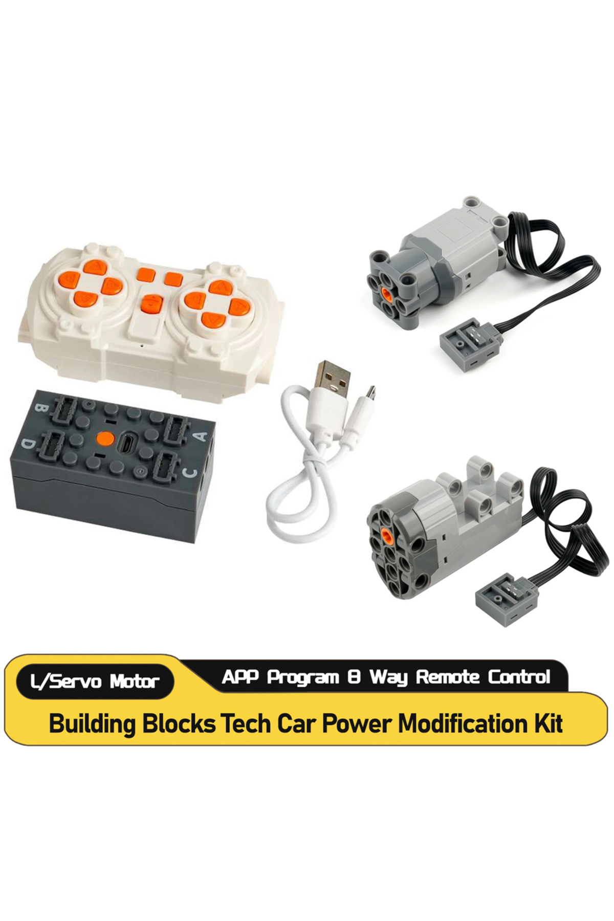 ۱ مجموعه MOC با پشتیبانی از اپلیکیشن برنامه‌ریزی کنترل از راه دور ۸ حالته همراه با کیت قدرت بلوک‌های ساختمانی سرووی موتور L