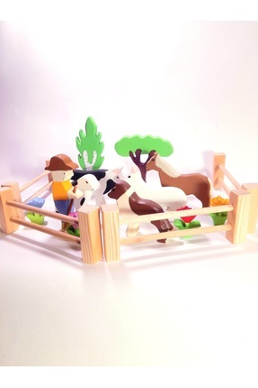 woxwood Ahşap Oyuncak Çiftlik Hayvanları Oyun Seti 16 Parça