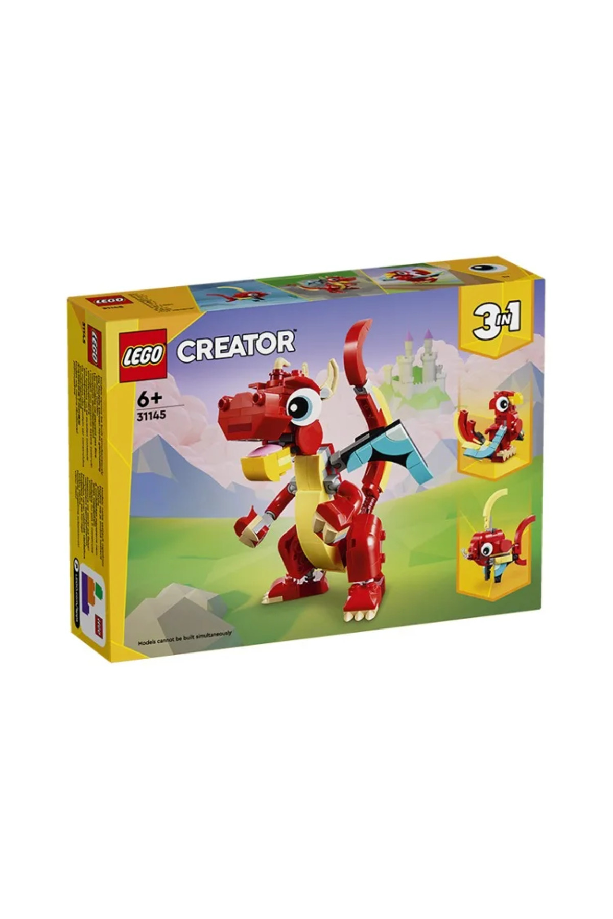 مجموعه خلاقانه LEGO Creator 31145 اژدهای کوچک قرمز برای پسران و دختران، مونتاژشده، آموزشی، ساختنی…
