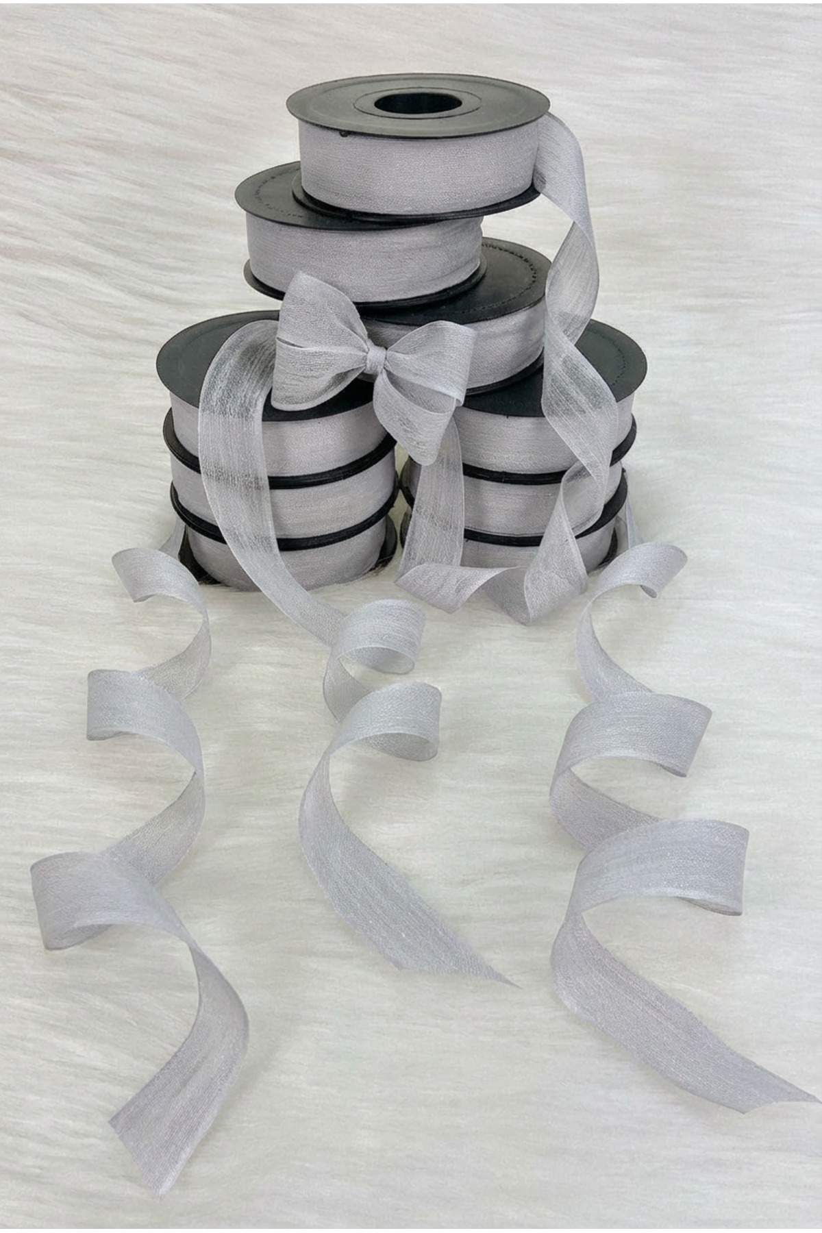 Light Gray Linen Nopel Ribbon 2.5 Cm 20 Meters, Bundle Dowry Special Day Gift Decoration Ribbon