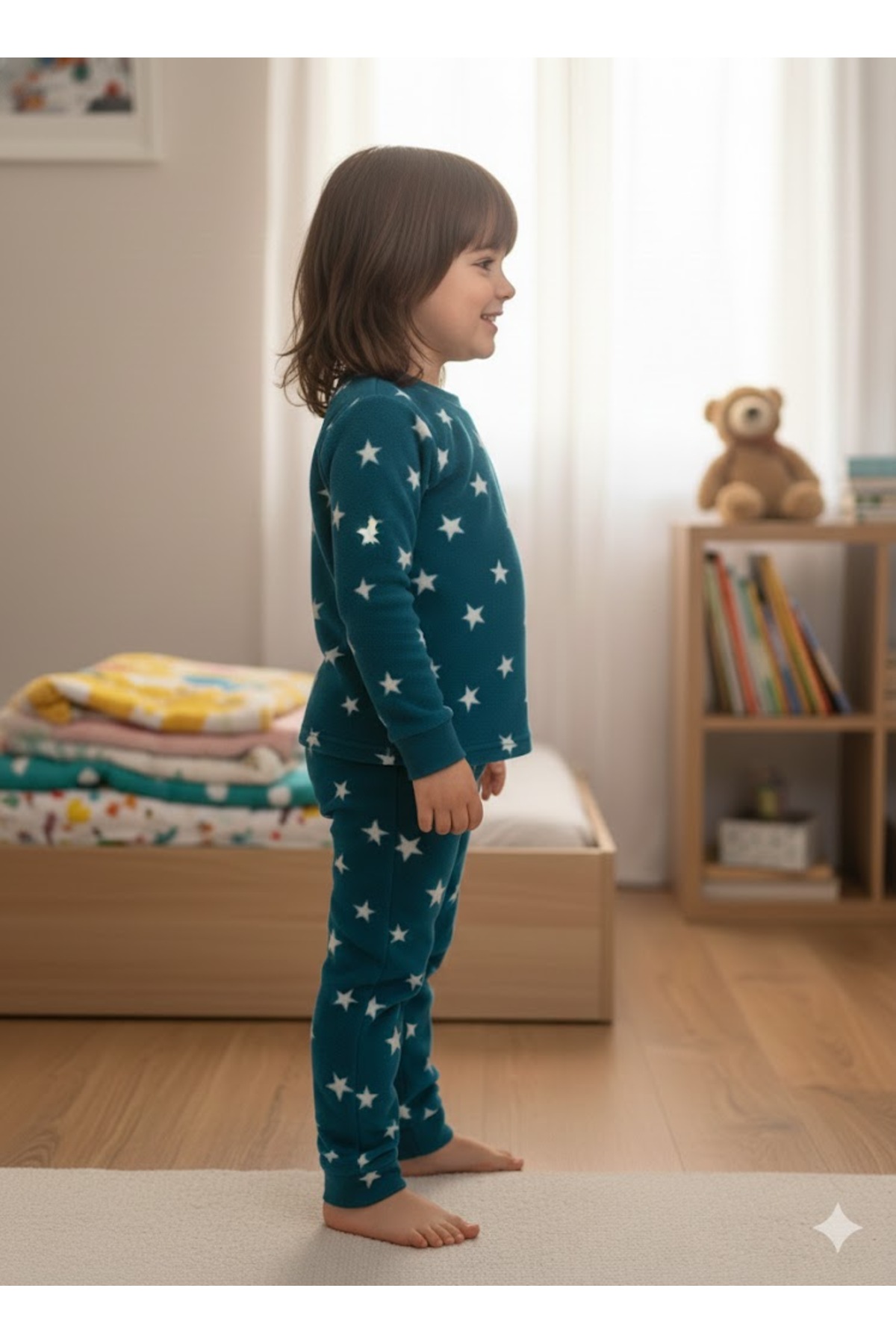 sleeproom Yıldızlı Tıraşlı Polar Çocuk Pijama Takım fotoğrafı 3 (önizleme)