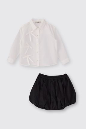 Panço Kız Bebek Ekru 2'li Takım