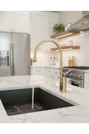 EMFA AKSESUAR Mat Gold Mutfak Bataryası - Mat Altın Evye Bataryası - Antik La...