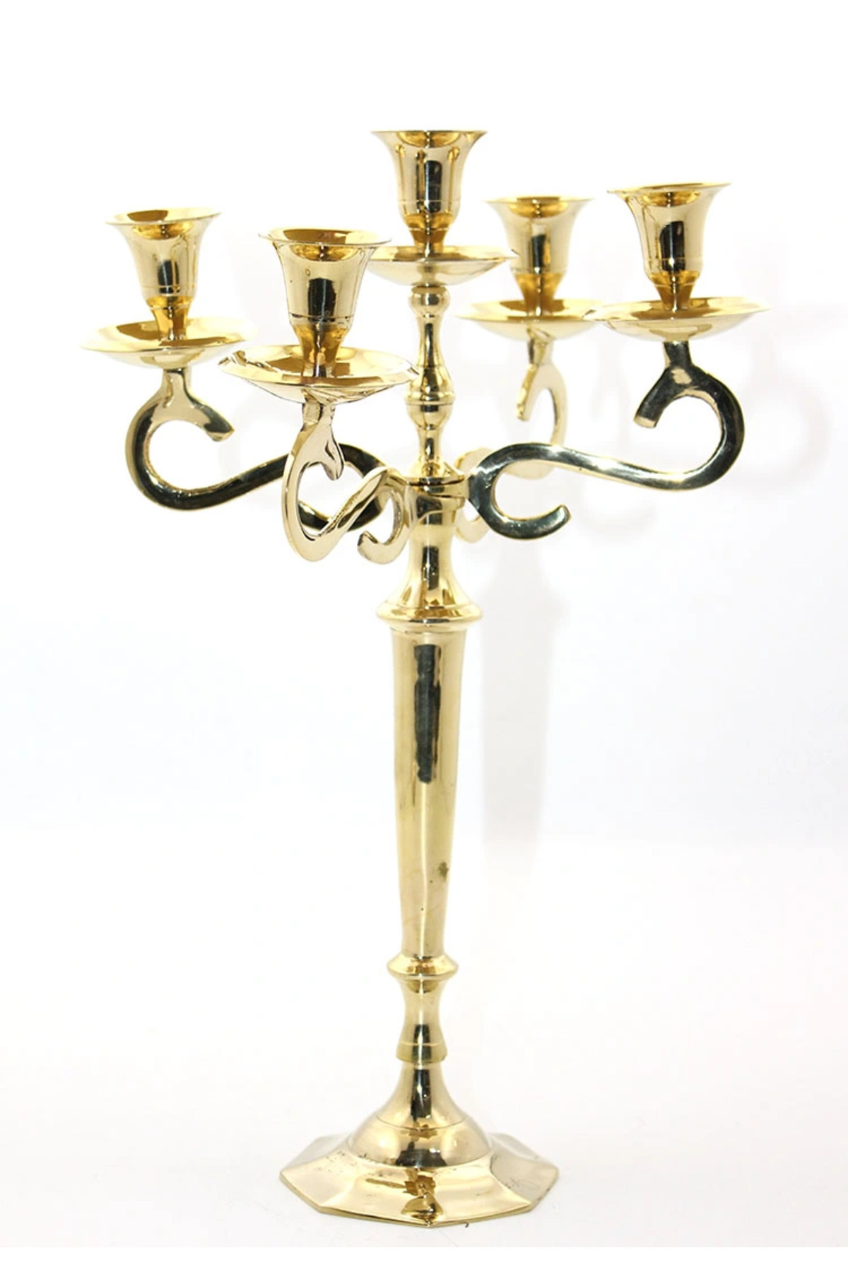 Epilons Pirinç 5'li Şamdan