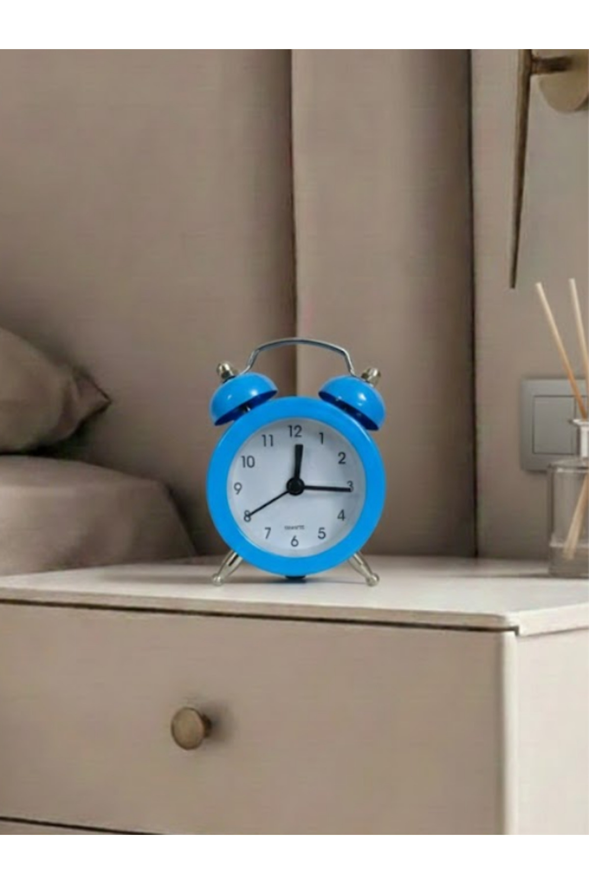 MINDA Mini Çalar Saat Analog Dekoratif Masa Saati Masaüstü Metal Çalar Saat