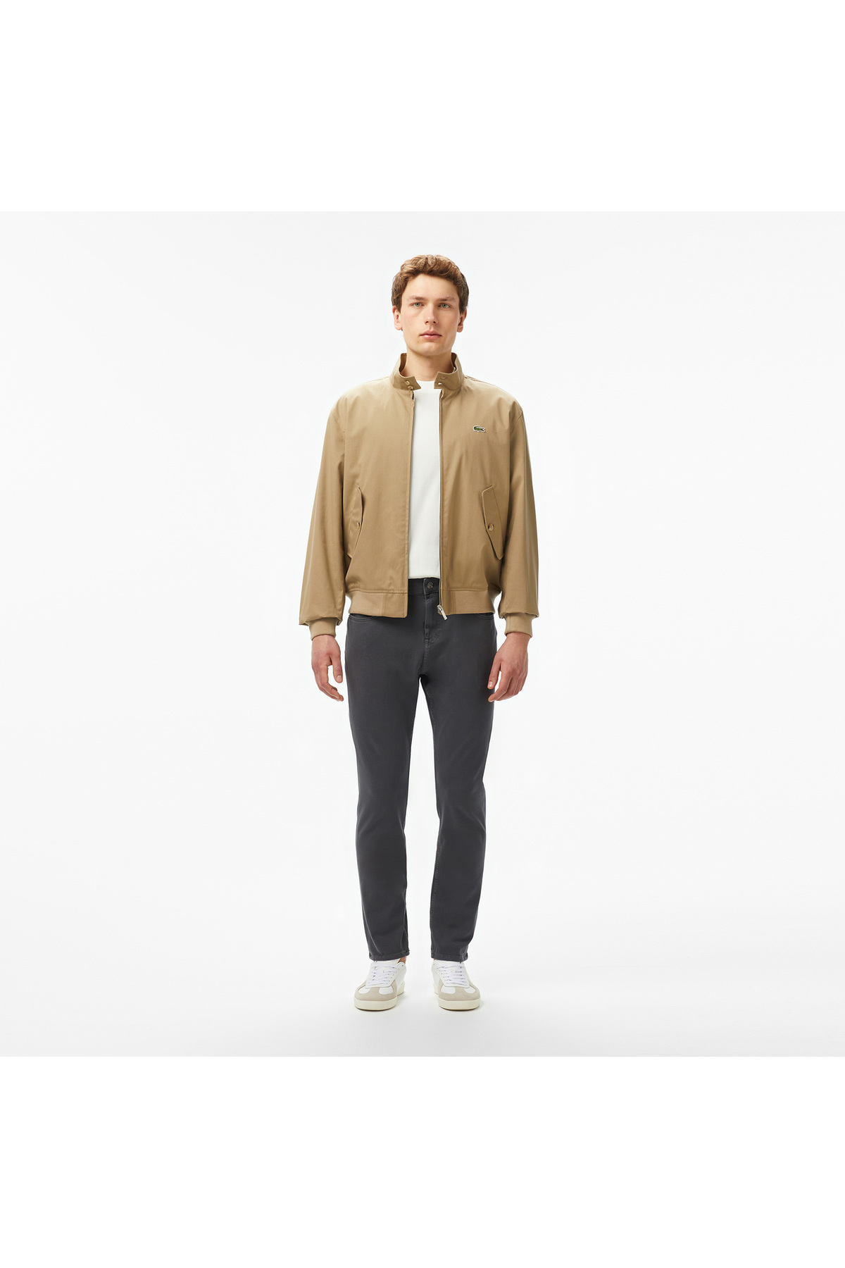 Lacoste Erkek Regular Fit Dik Yaka Bej Yağmurluk görsel 3