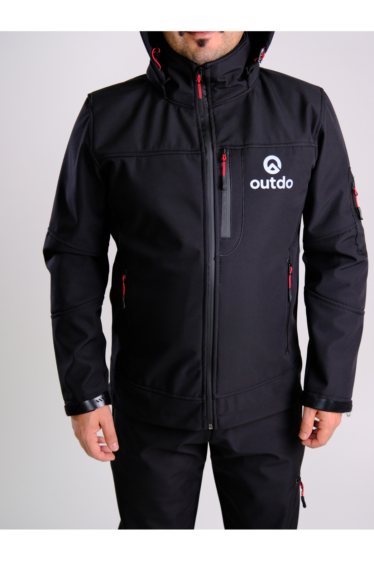 Premium Softshell Çıkarılabilir Kapüşonlu Mont Rüzgar Geçirmez Su İticidir — مشکی TYCE0416EC8C19AE12BFAF700 — تصویر 6 از 8