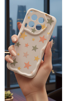 TechTrove Tecno Camon 30 Uyumlu Pastel Yıldız Desenli Dalgalı Kenar Kılıf - K...
