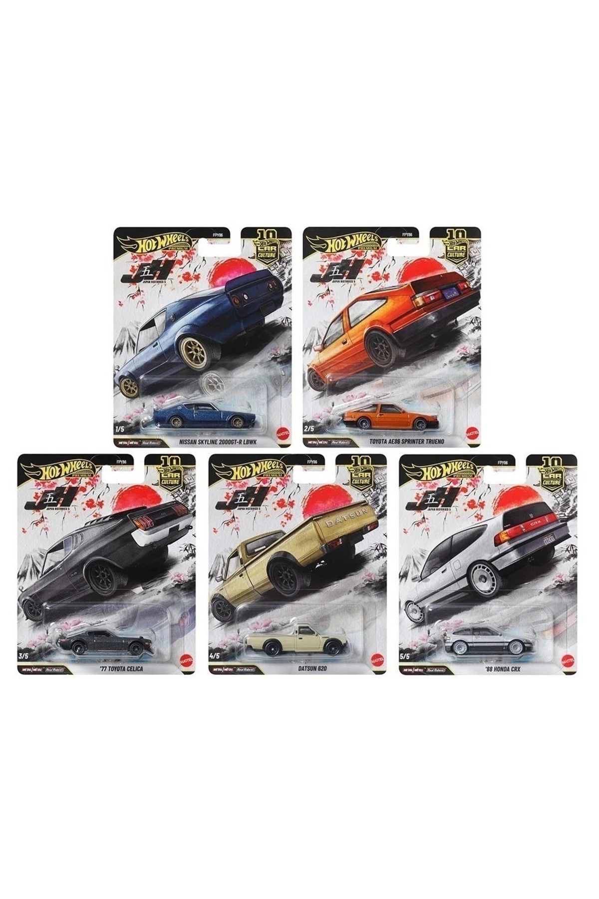 HOT WHEELS Car Culture JH5 Japan Historics 5 Tam Set 5'li Premium
