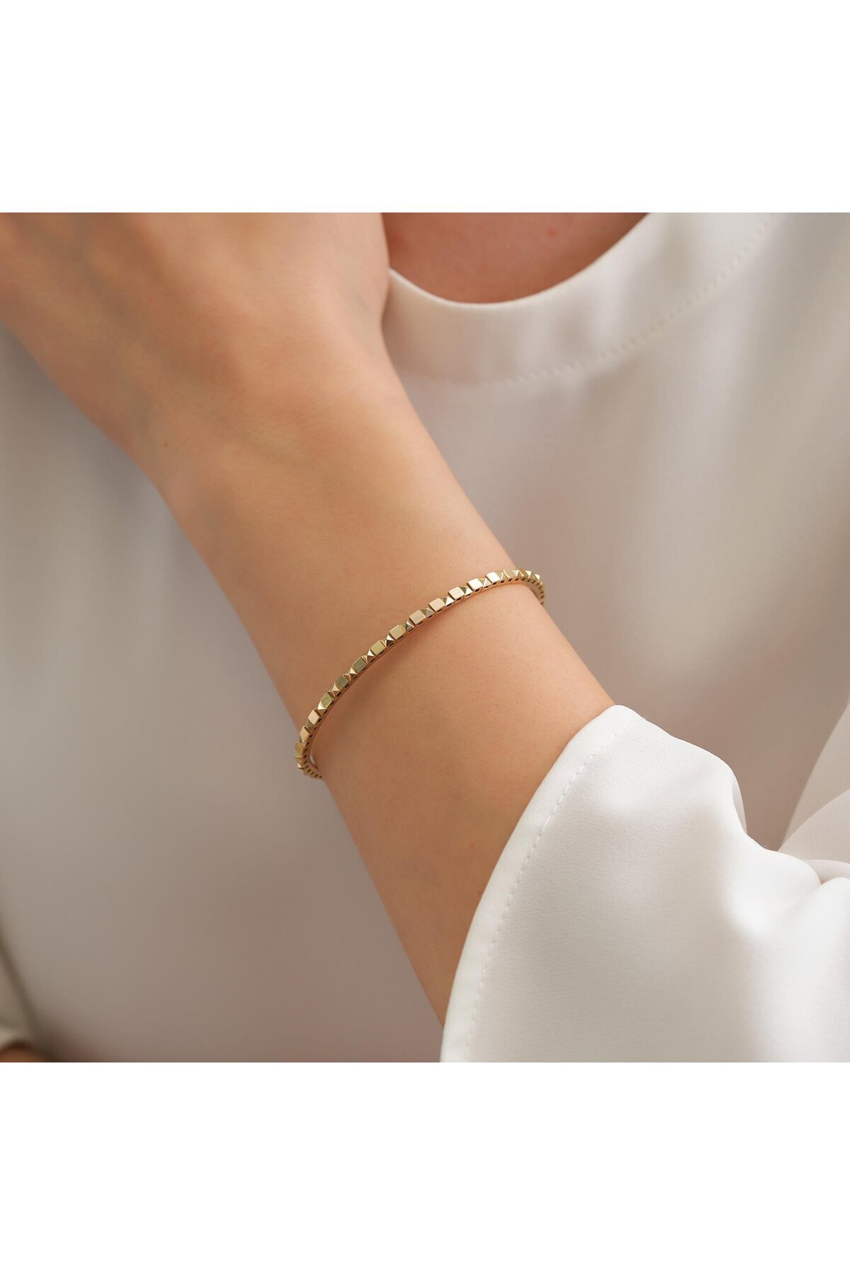 Goldium Jewellery Goldium Gösterişli 14 Ayar Altın Fantezi Bileklik