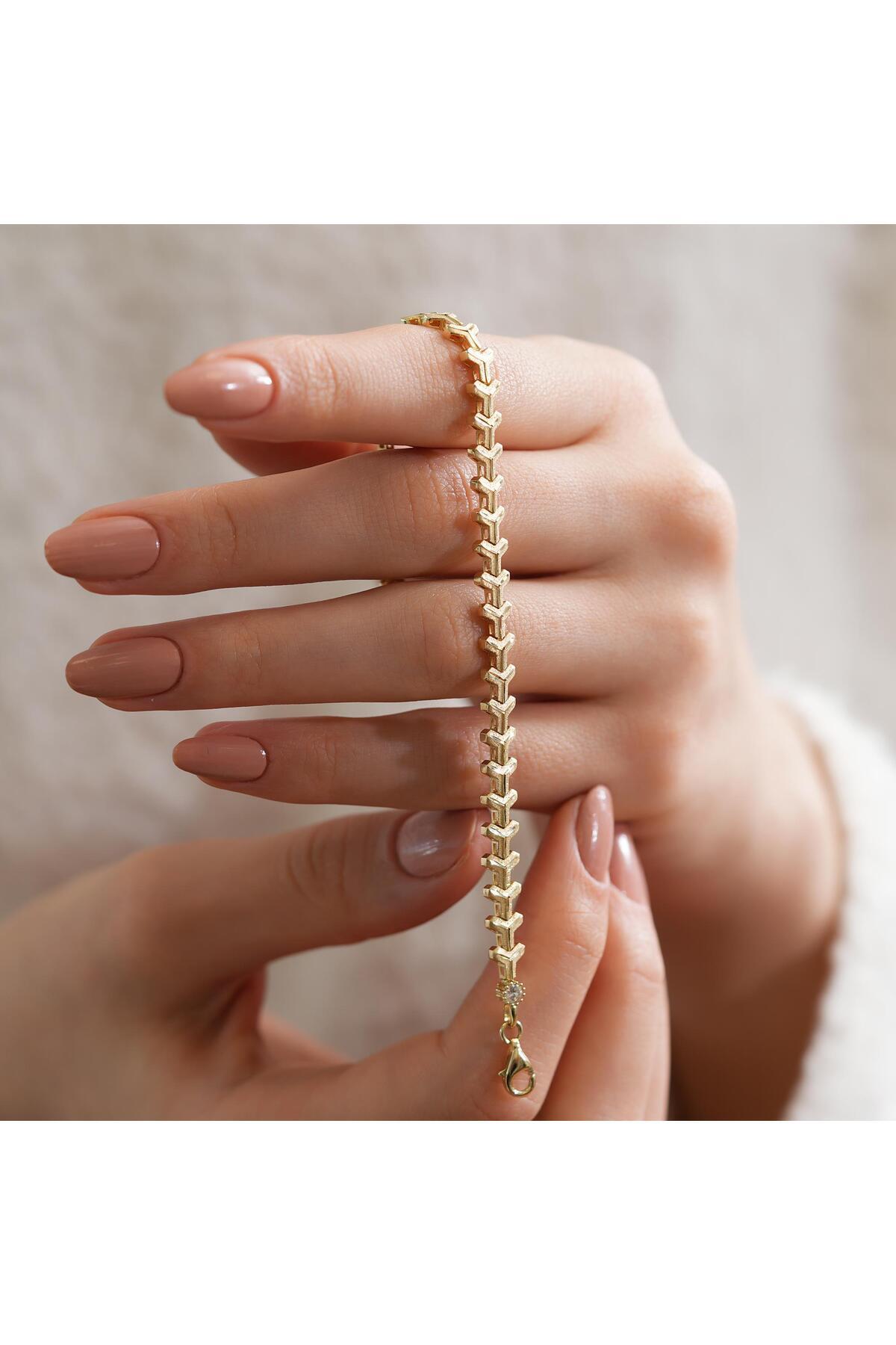Goldium Jewellery Goldium 14 Ayar Altın Fantezi Model Kadın Bileklik