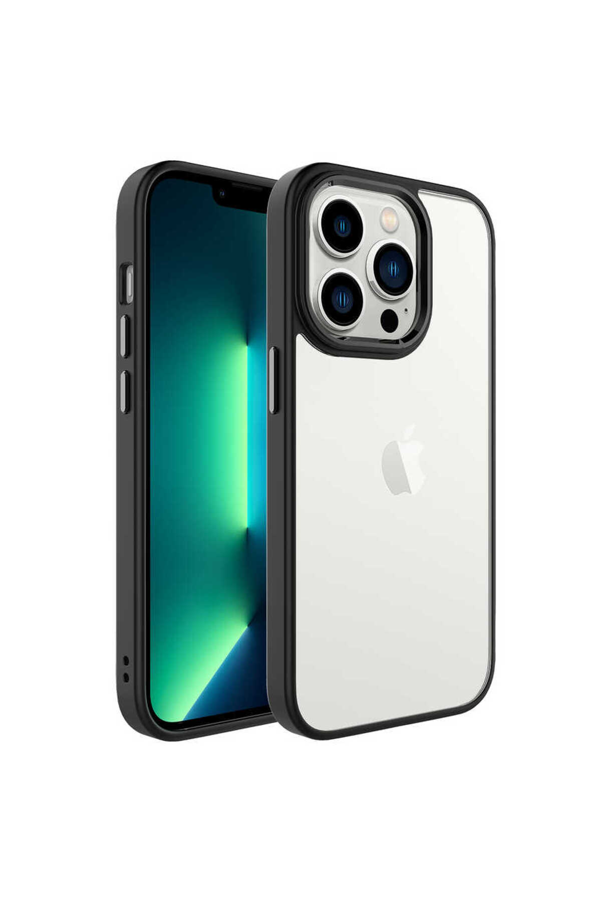 iPhone 14 Pro Uyumlu SNEL Krom Kılıf-Siyah