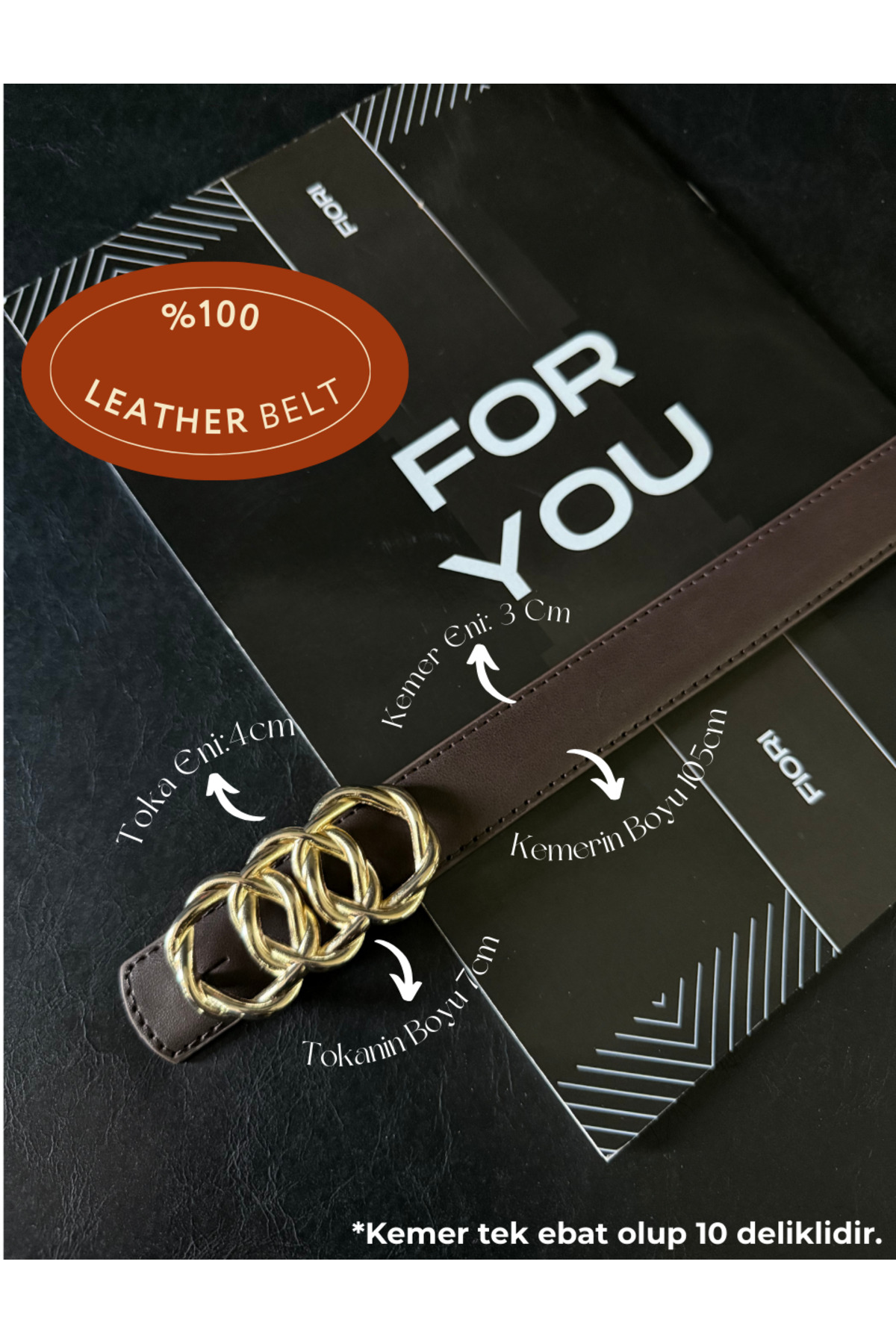 Genuine Curved Leather Women's Pants Belt with Combined Loop Buckle, Jacket Belt, Dress Belt