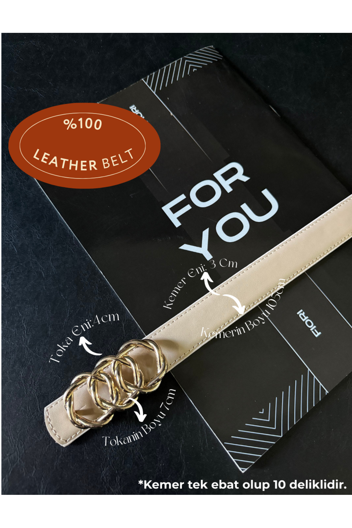 Genuine Curved Leather Women's Pants Belt with Combined Loop Buckle, Jacket Belt, Dress Belt