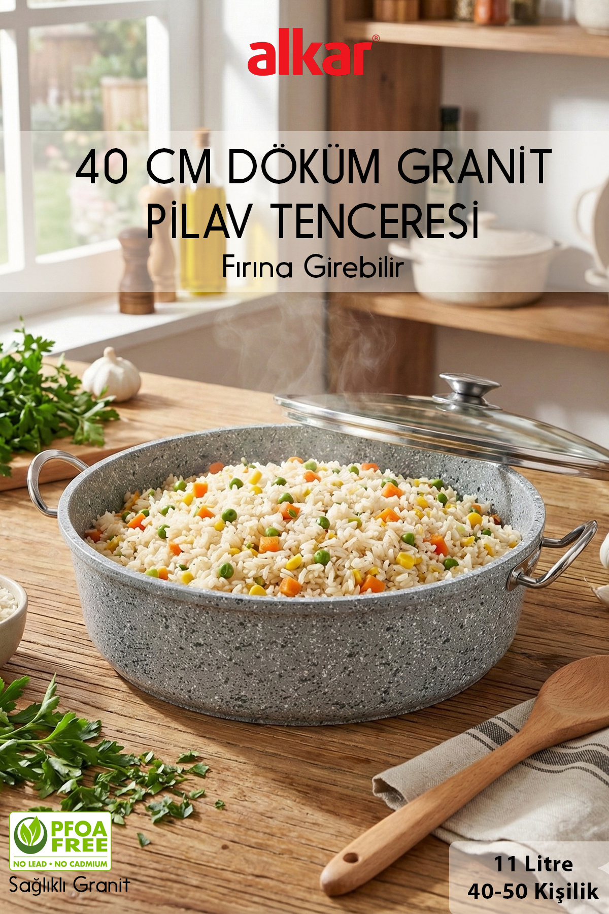 40cm Heavy Cast Granite Fireproof Non-Stick Oven Rice Pot
