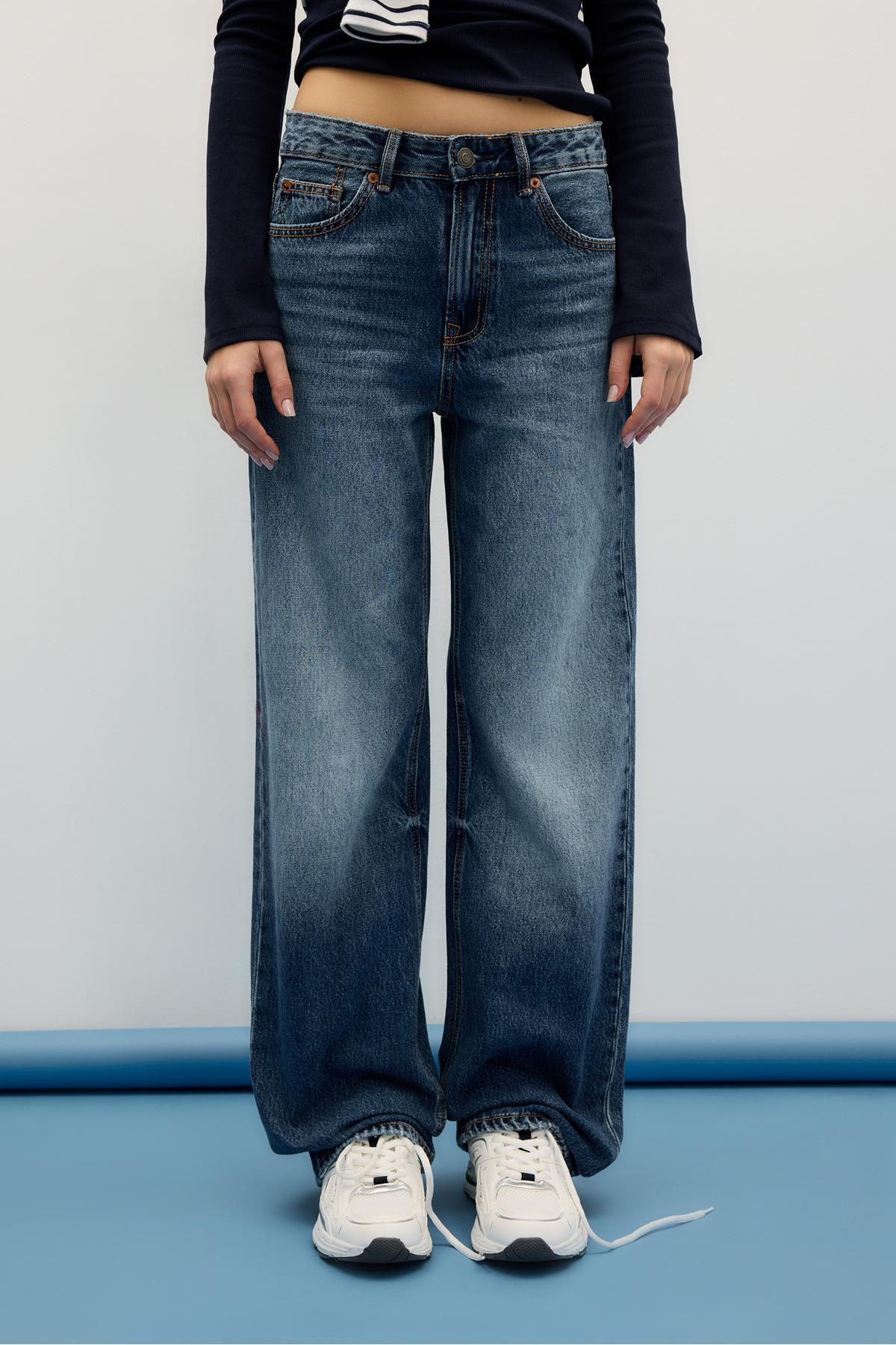 Stradivarius  D92 straight fit geniş paça jean - Görsel 3