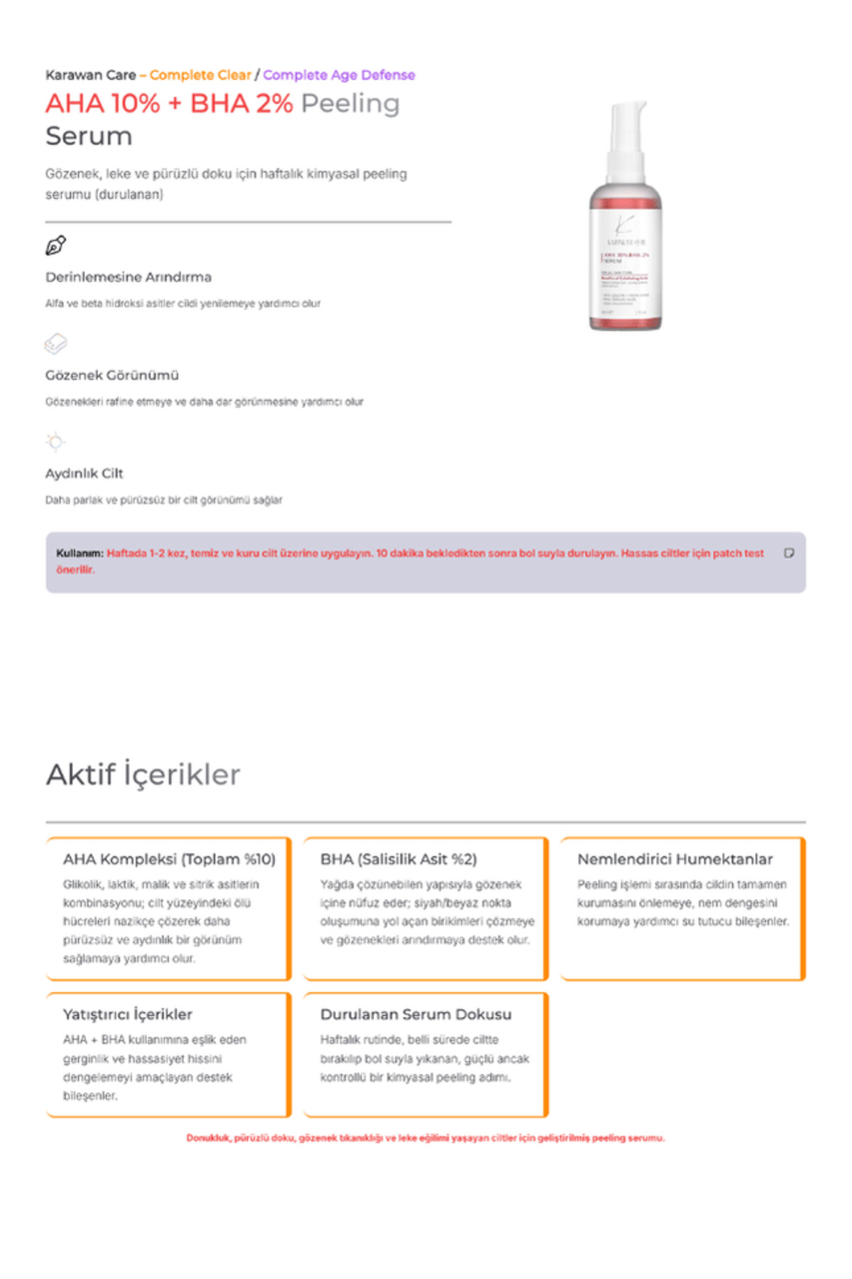 سرم لایه بردار قرمز احیا کننده AHA 10% + BHA 2% و متعادل کننده رنگ پوست 30 میلی لیتر — KC-20250007 — تصویر 5 از 6