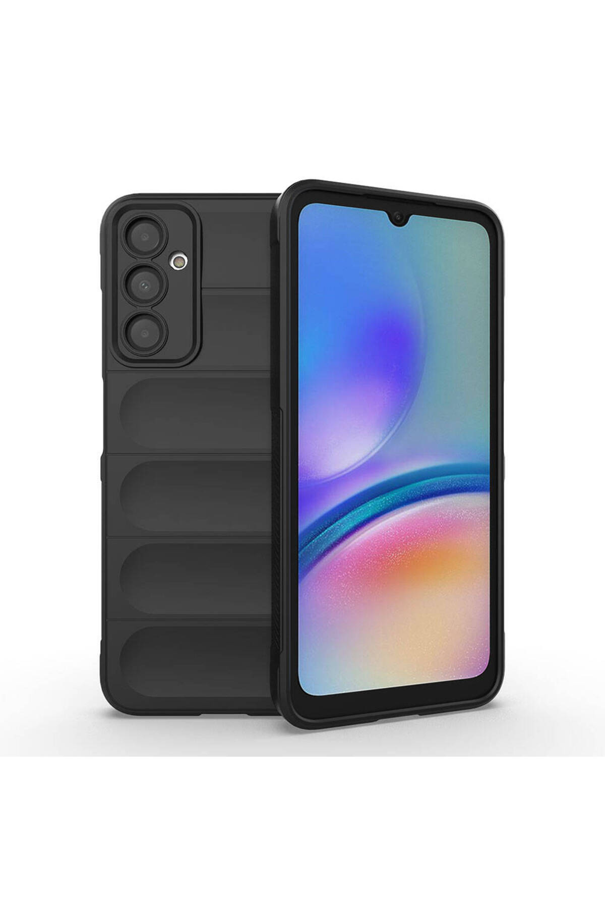 Galaxy A05S Kılıf Esnek TPU Oyuklu Arka Yüzey Tasarımlı MSRA Etnik Silikon Kapak - Siyah