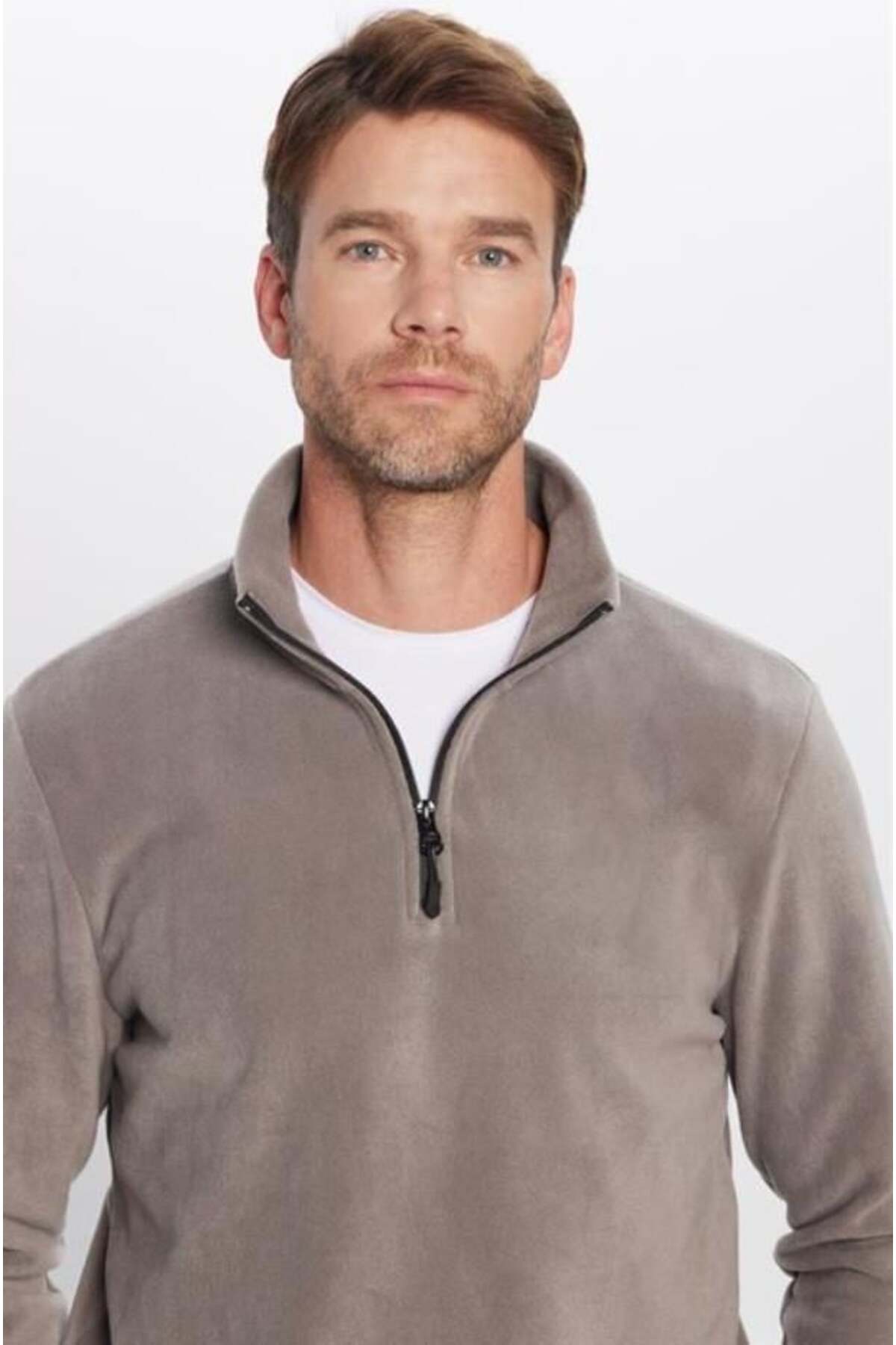 Tudors  Unisex 3'lü Paket Gri-Haki-Saks Mavi Standart Fit Tüylenme Yapmayan Soğuk Geçirmez Polar Sweatshirt - Görsel 2