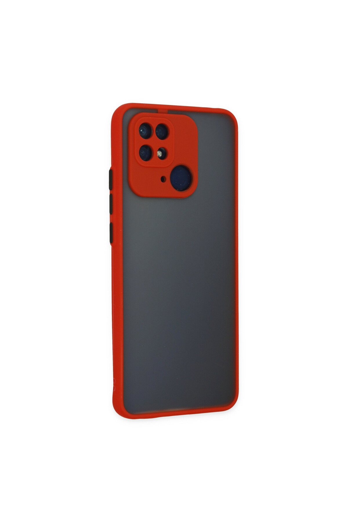 Xiaomi Redmi 10C İçin Uyumlu Buzlu Tasarım Renkli Tuş Mat Tasarım Sararmaz Kılıf
