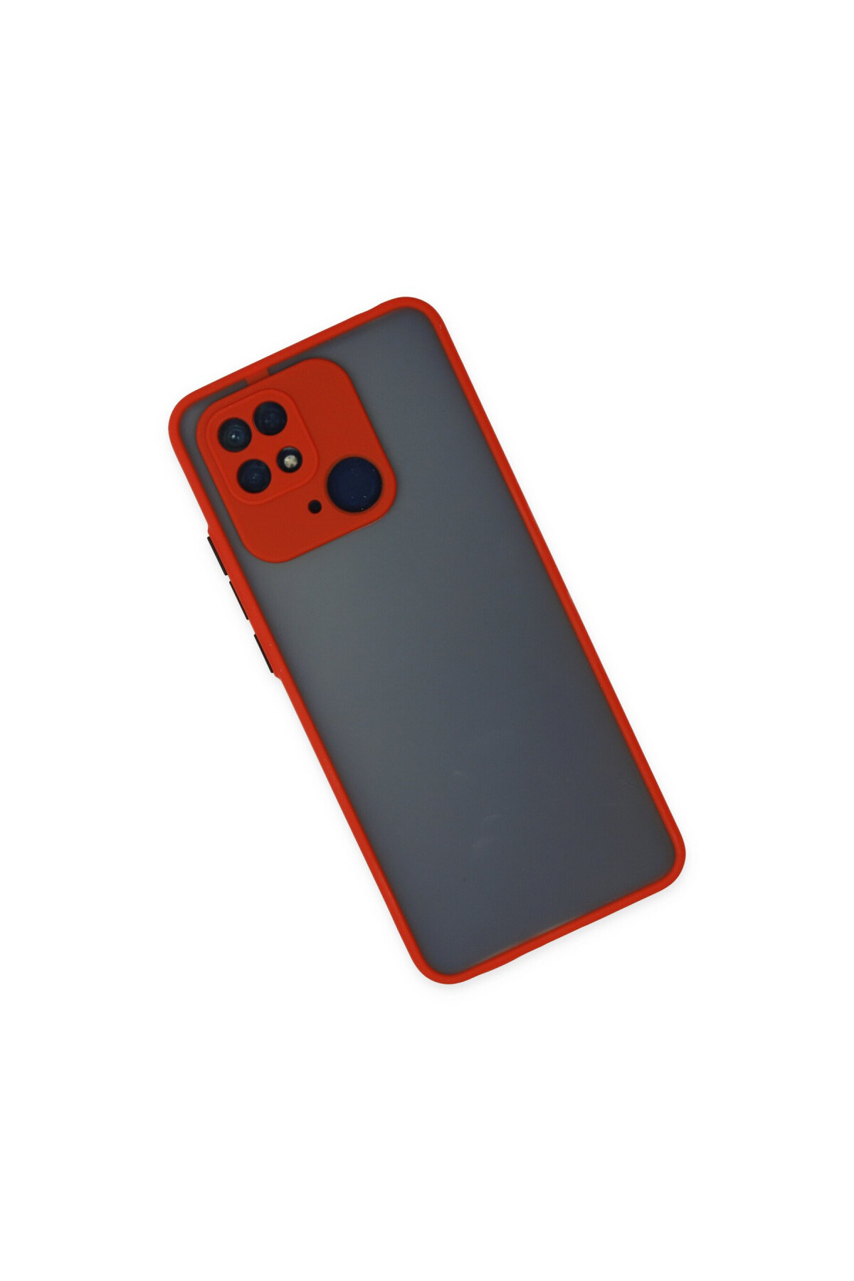Xiaomi Redmi 10C İçin Uyumlu Buzlu Tasarım Renkli Tuş Mat Tasarım Sararmaz Kılıf