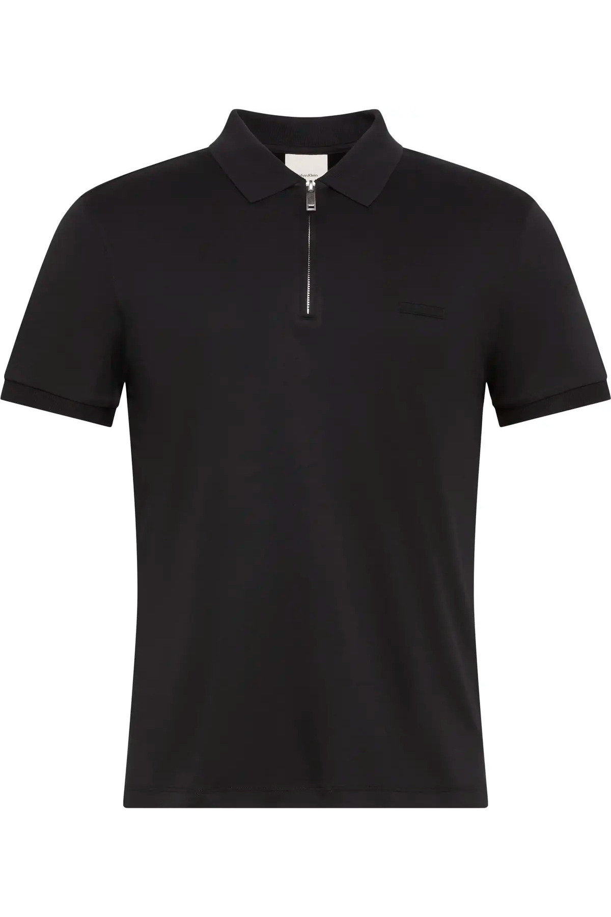 کلوین کلاین تی‌شرت یقه‌دار مشکی مردانه SS SLIM SUPIMA ZIP POLO