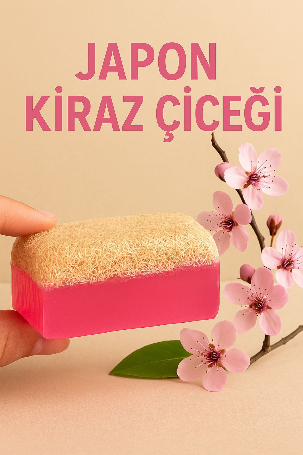 meliha hanım Doğal El Yapımı Kabak Lifli Japon Kiraz Çiçeği sabun