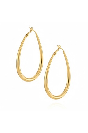 ELMERIAJEWELRY Oval Halka Çelik Küpe