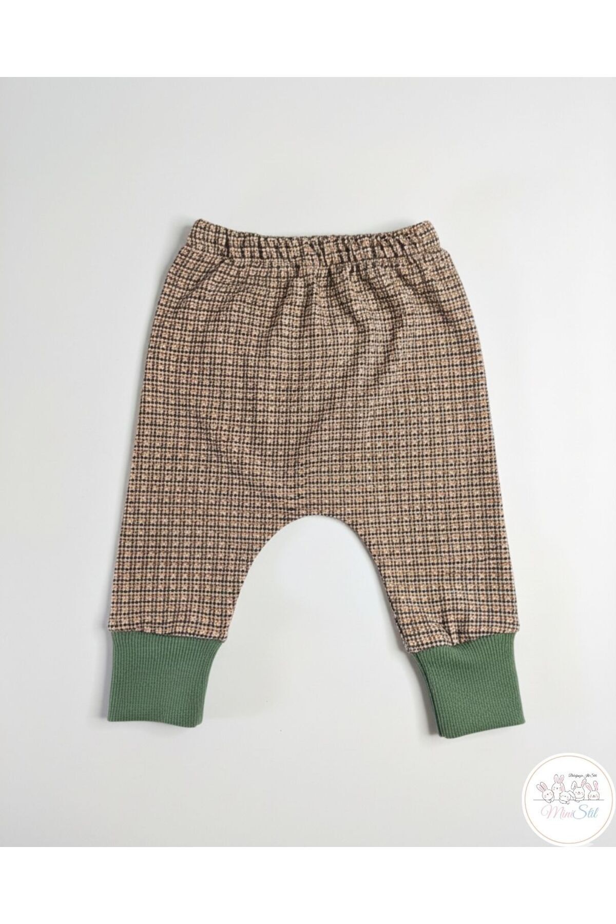 mini pakel organics Erkek Bebek Yeşil Köpek Figürlü Papyonlu Hırkalı Ekose Pantolonlu Takım fotoğrafı 6 (önizleme)