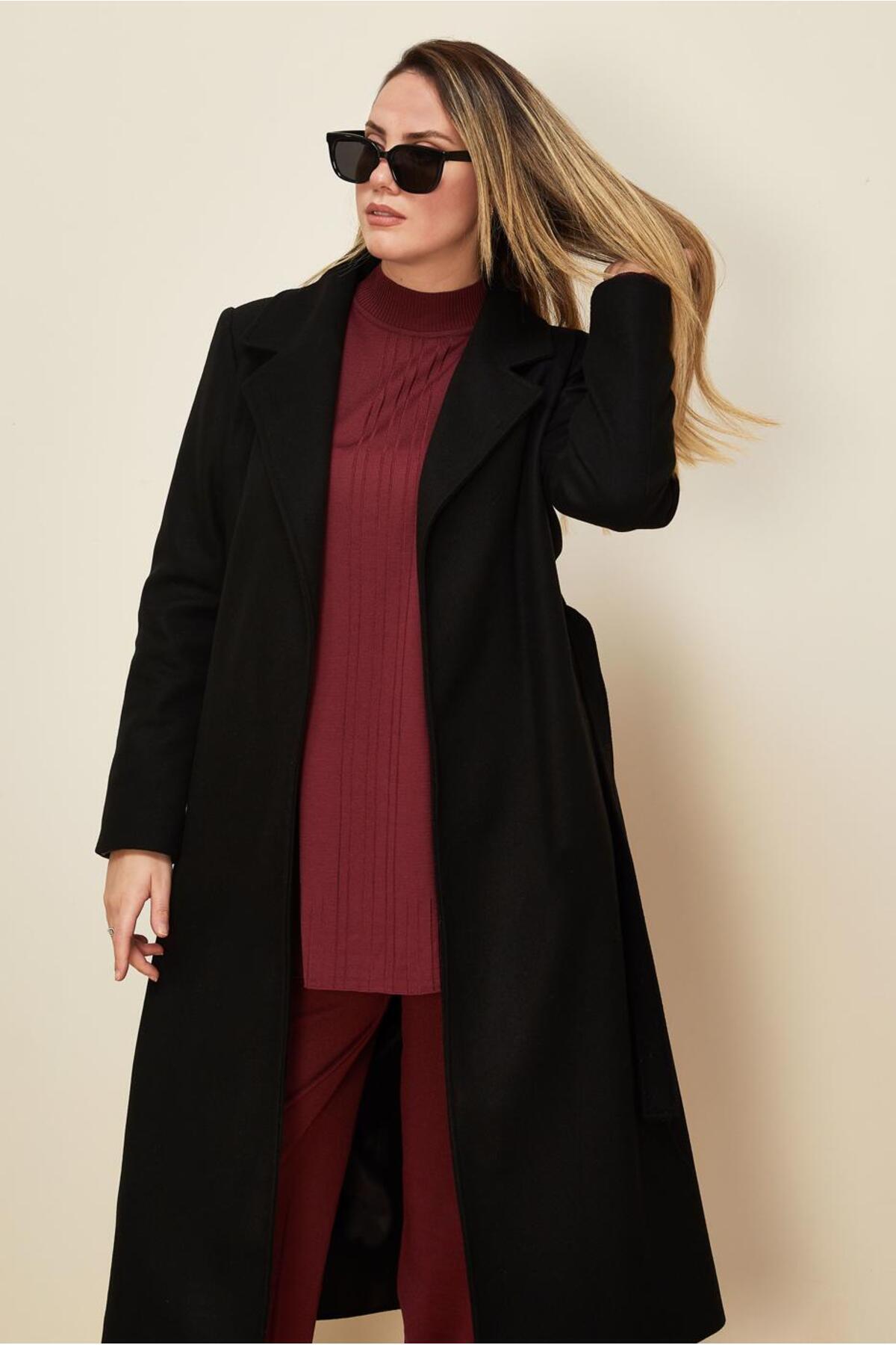 Alvina  KUŞAKLI KAŞE KABAN 90643 - Görsel 2