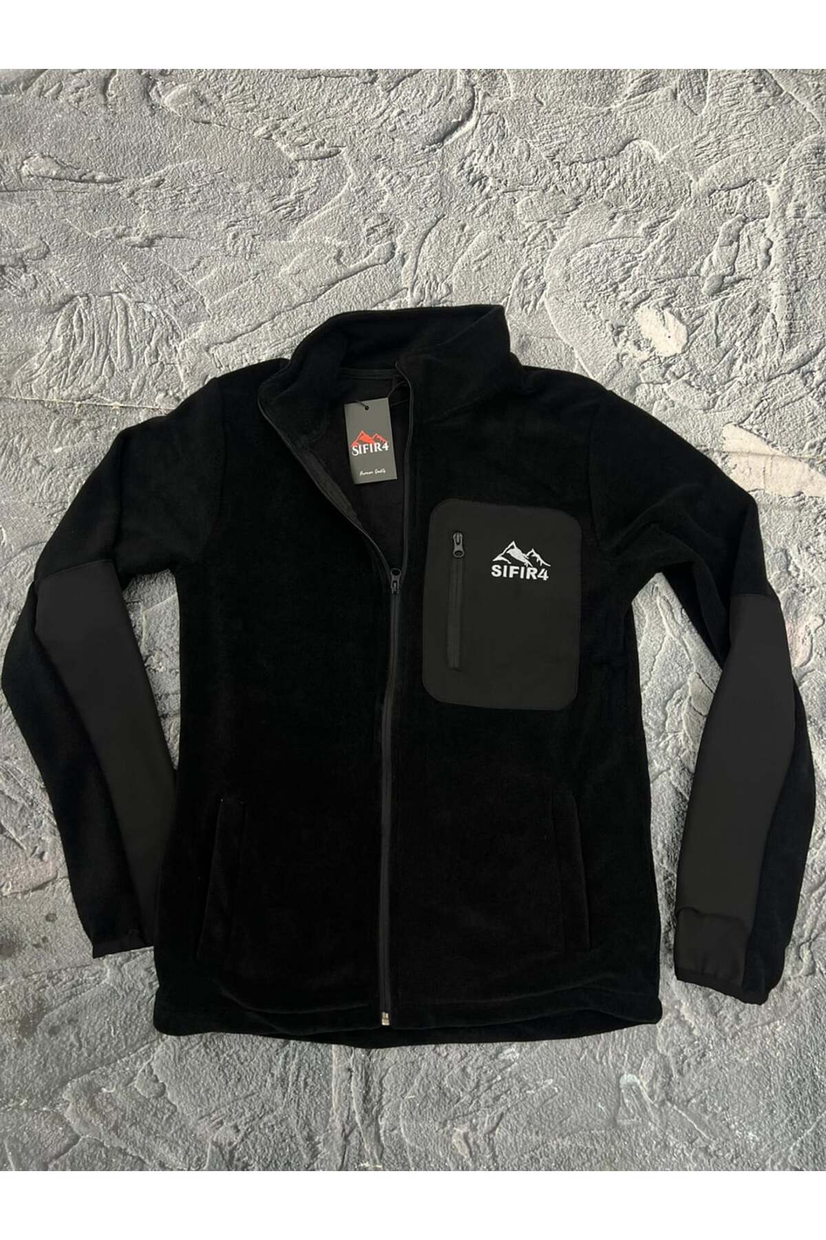 tam fermuarlı polar — مشکی sfr2334